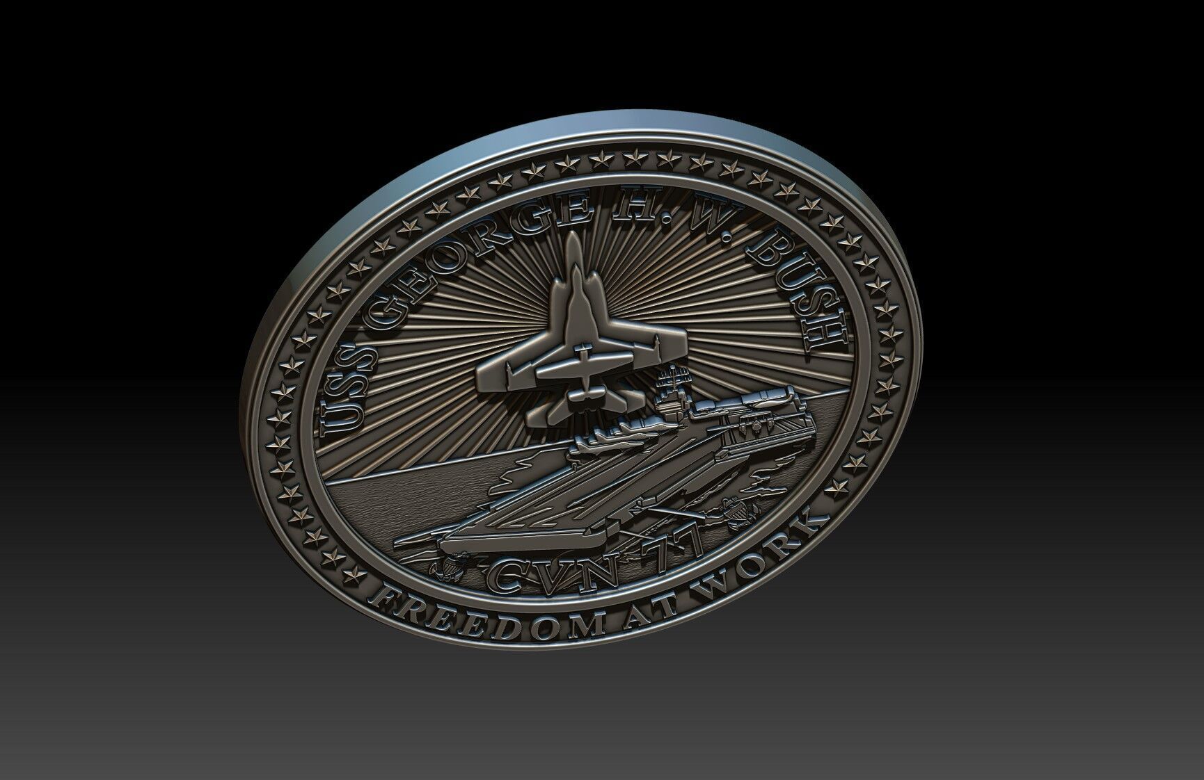 CVN 77 Logo 3D print model_4