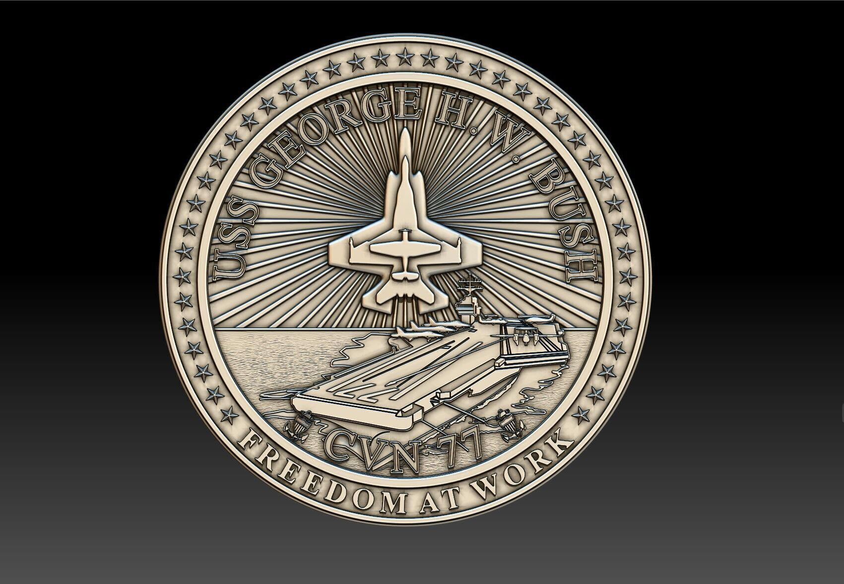 CVN 77 Logo 3D print model_1