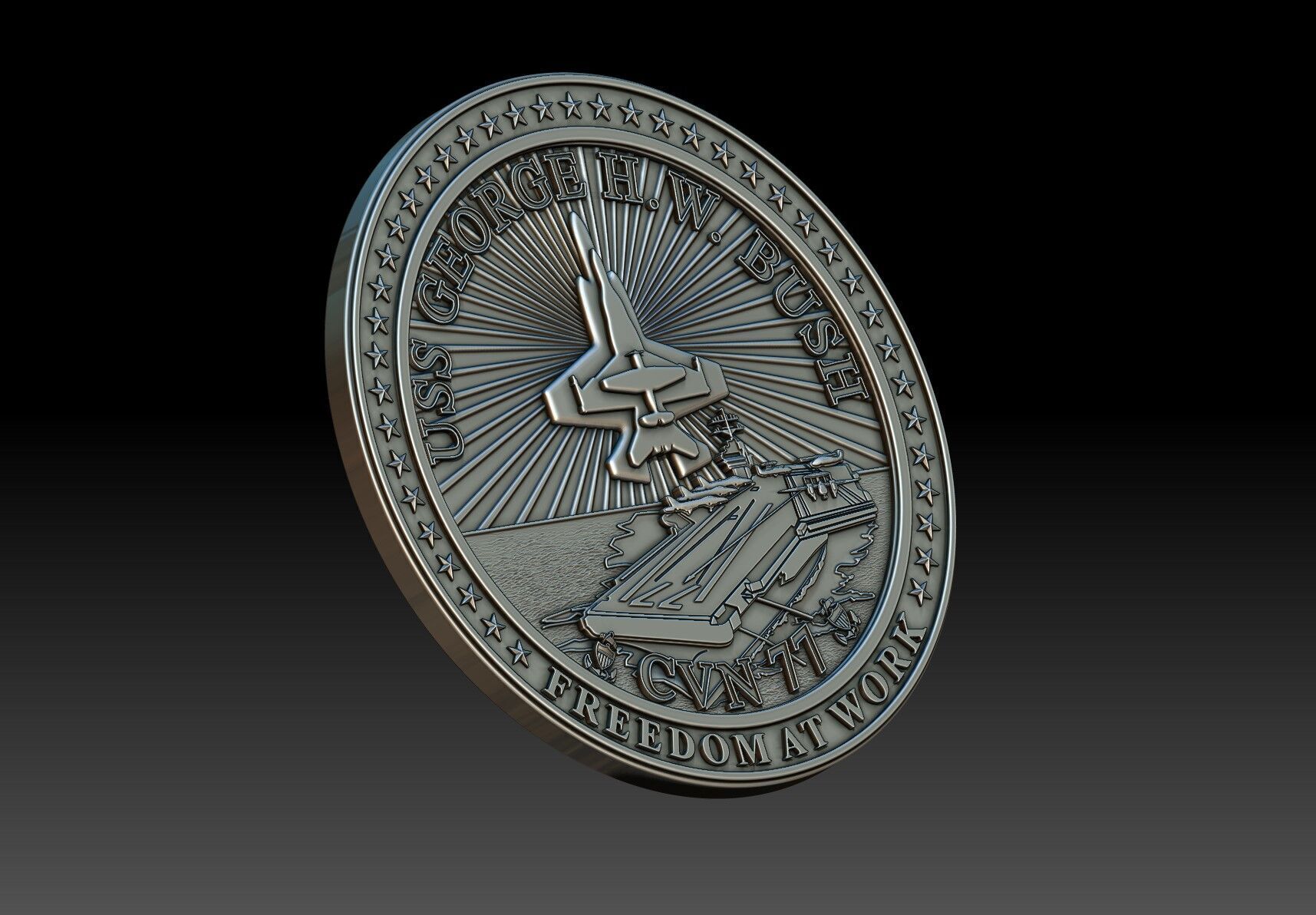 CVN 77 Logo 3D print model_3