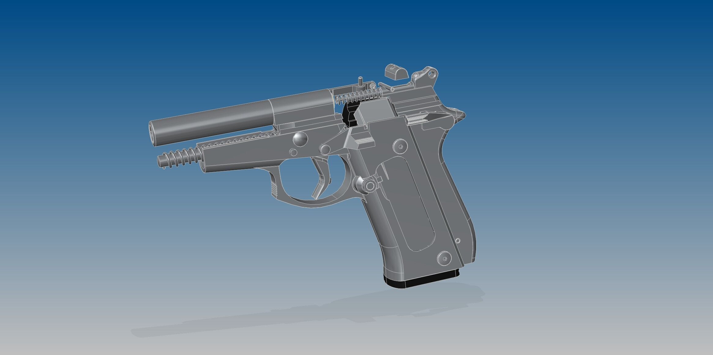 Beretta 84F 3D model_8
