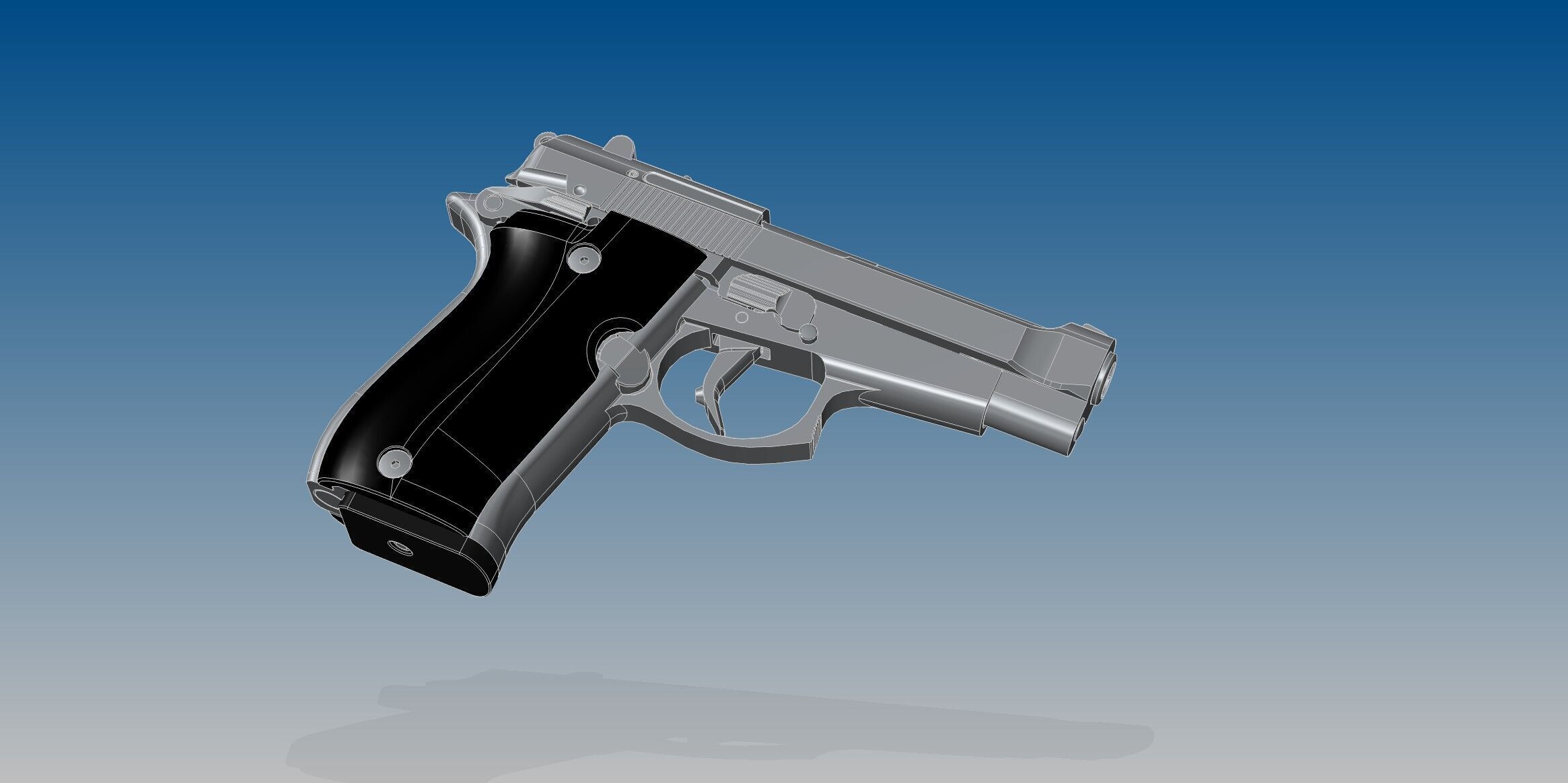 Beretta 84F 3D model_2