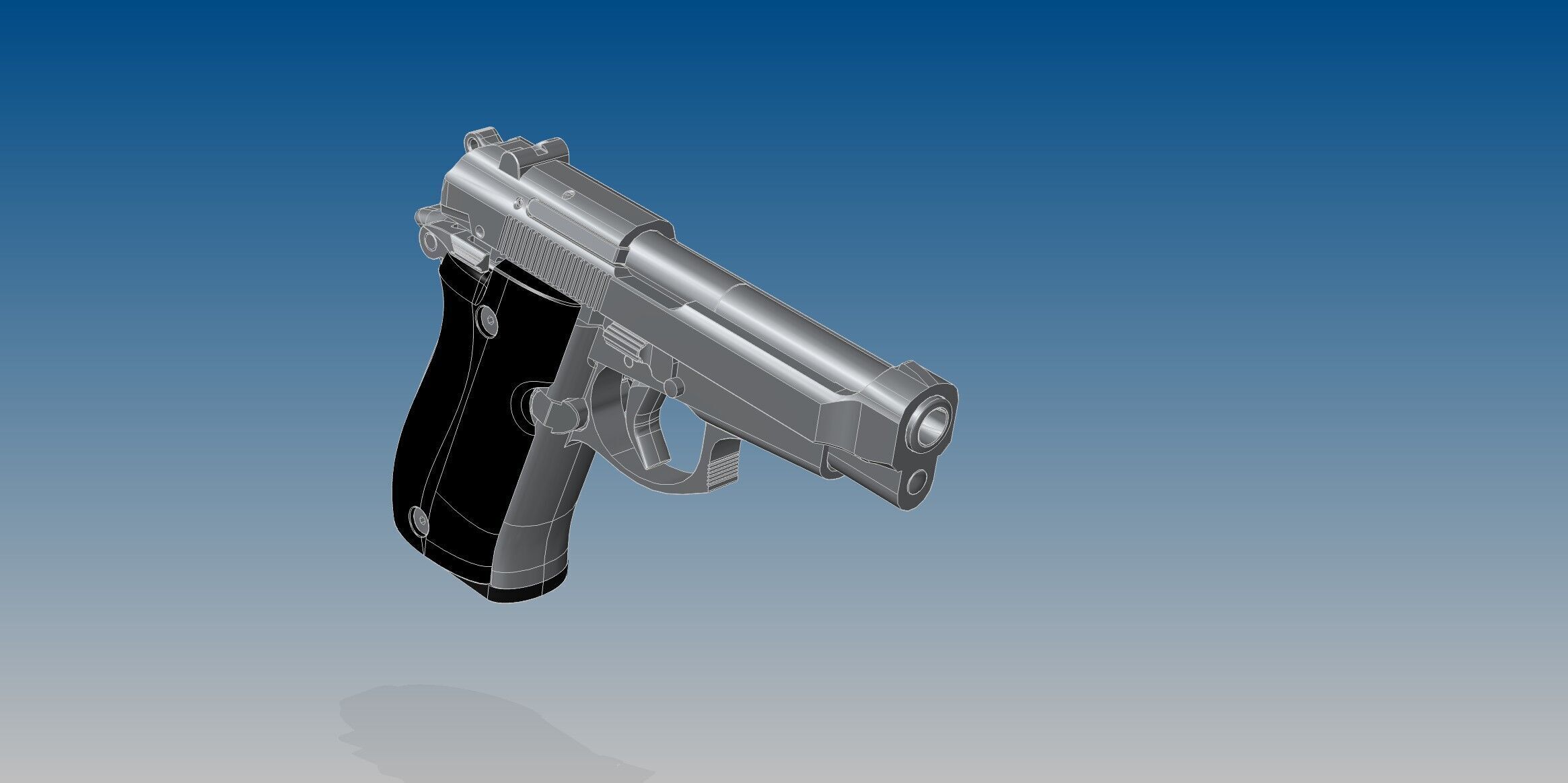 Beretta 84F 3D model_3