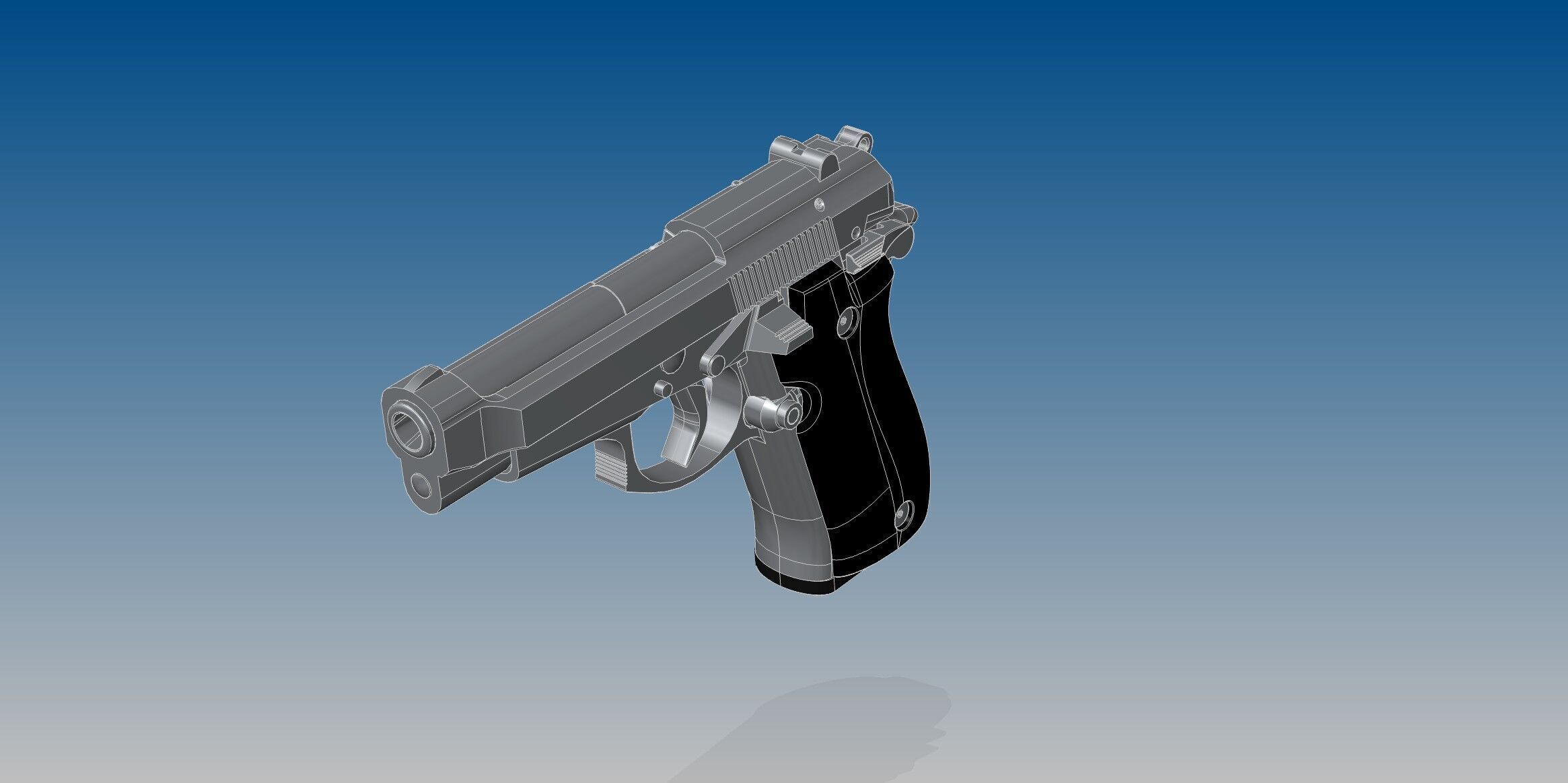 Beretta 84F 3D model_4