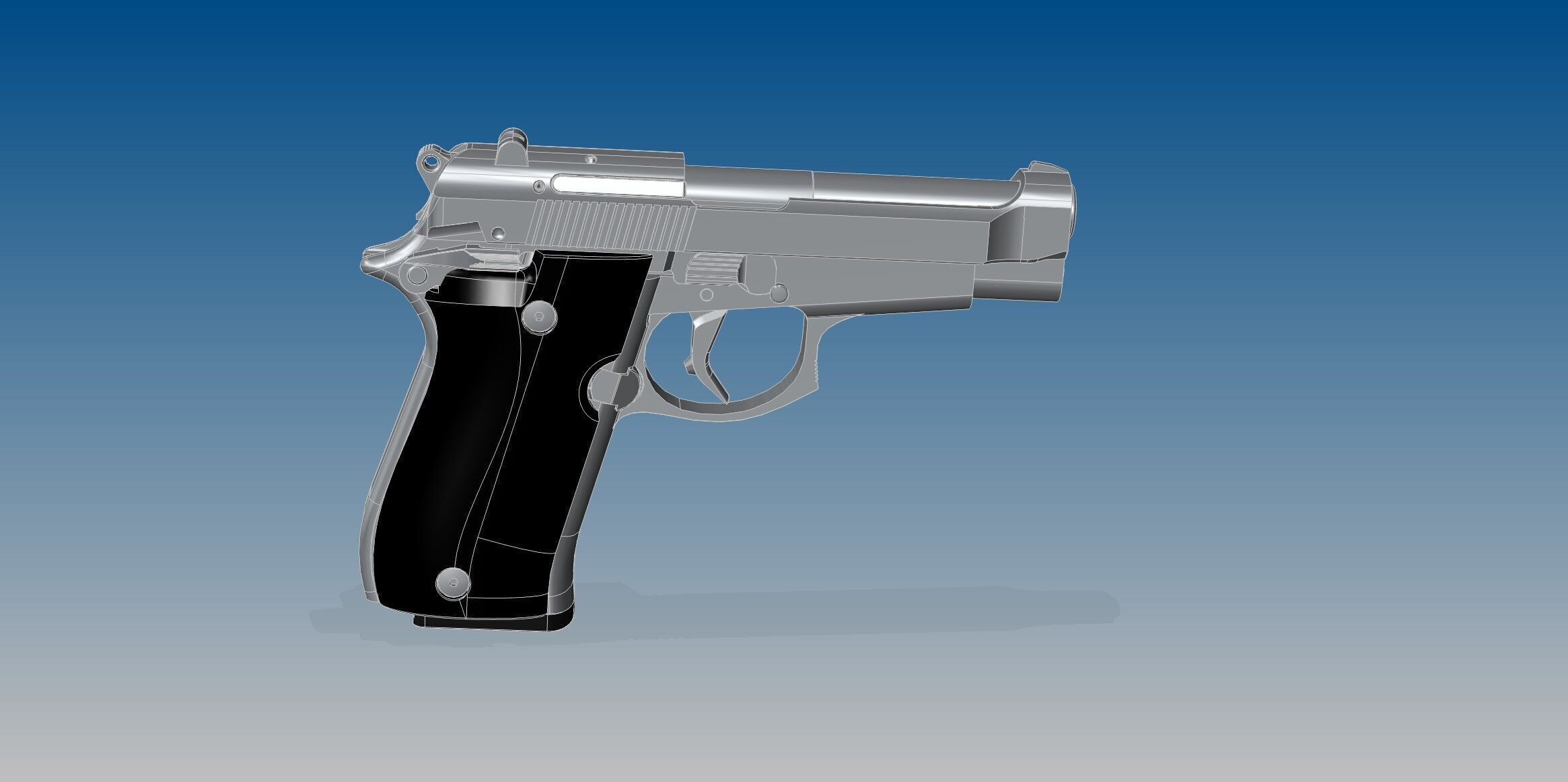 Beretta 84F 3D model_1