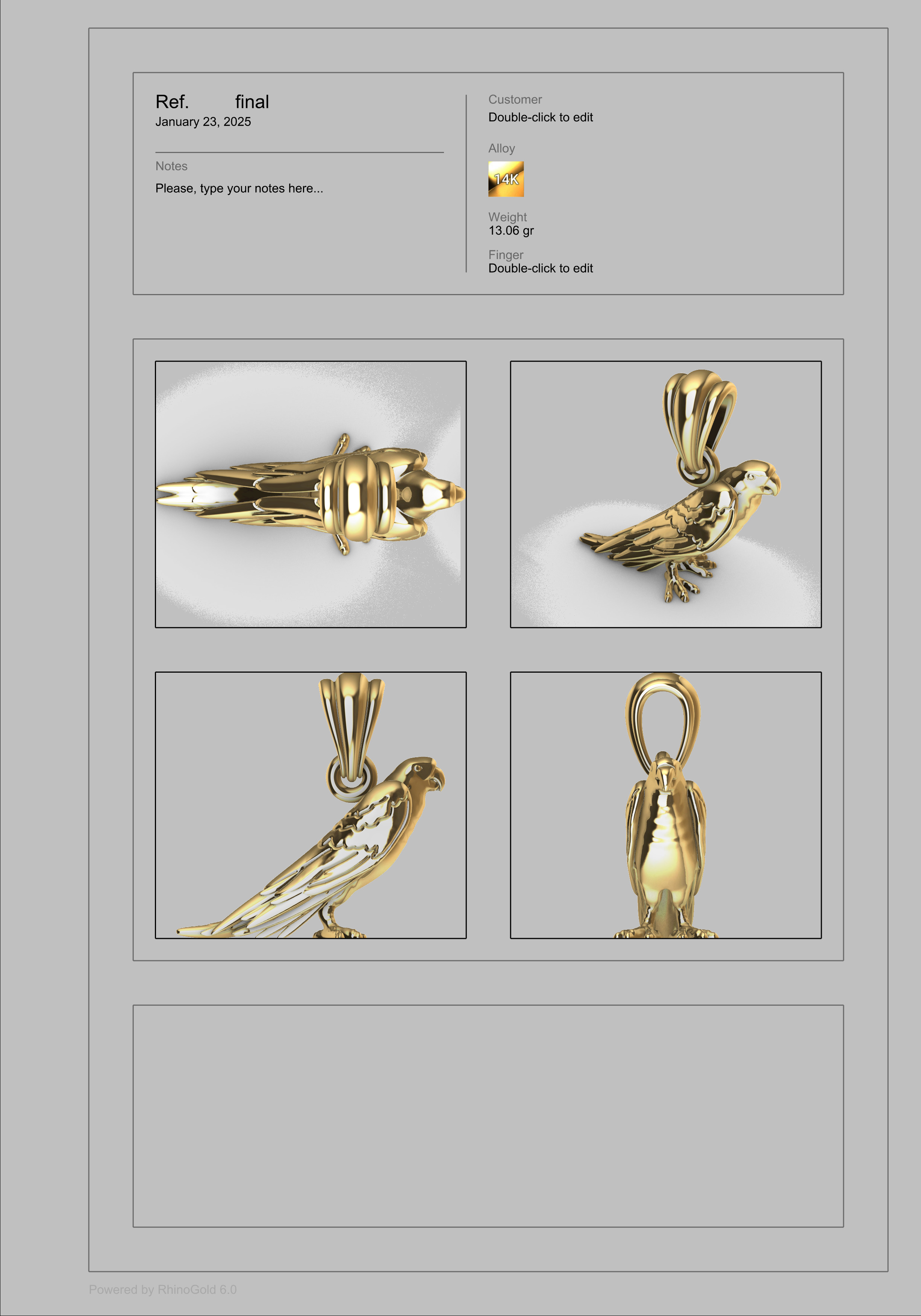 Parrot Pendant 3D print model_28