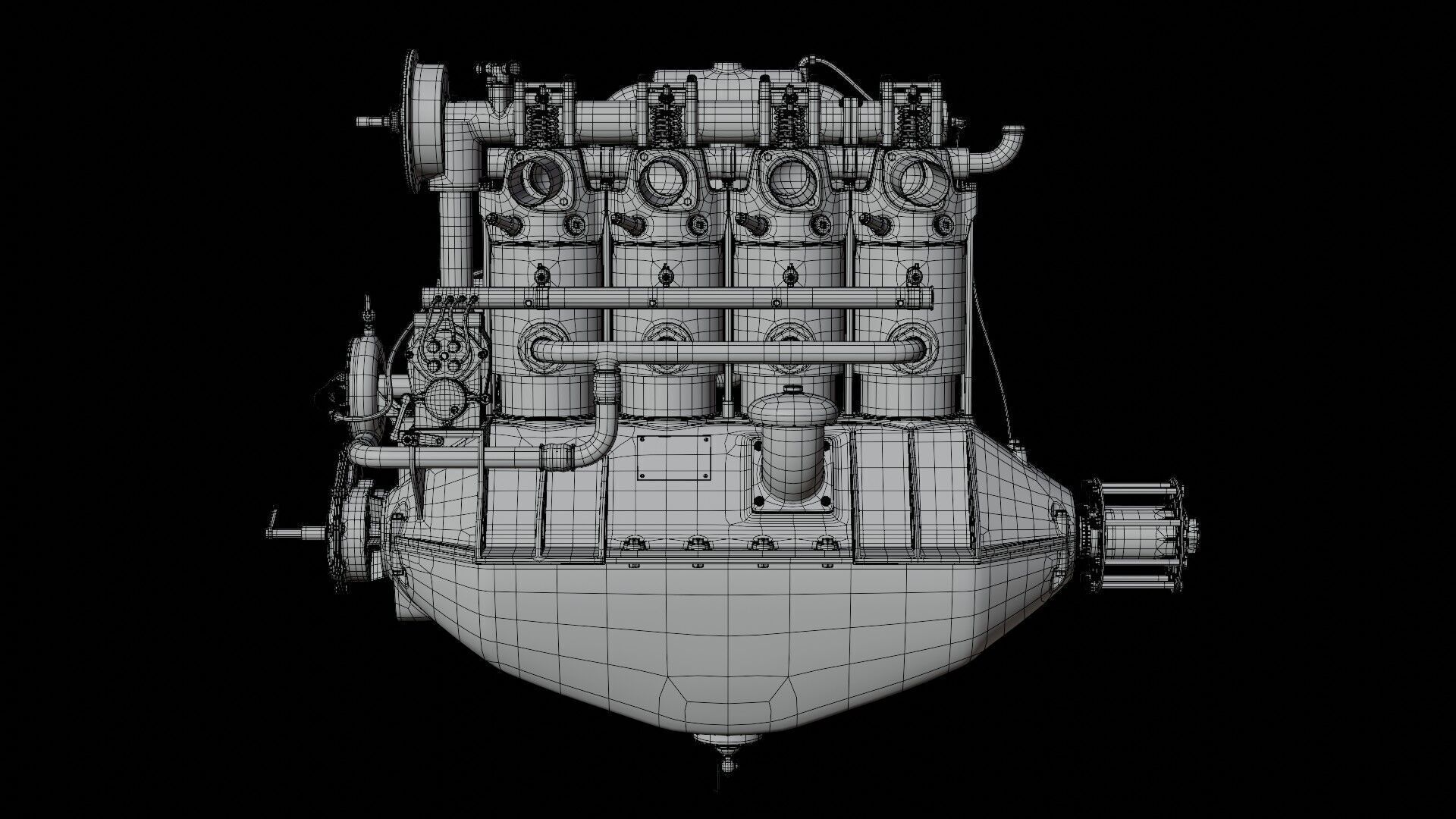 Hall-Scott A7 engine 3D model_10