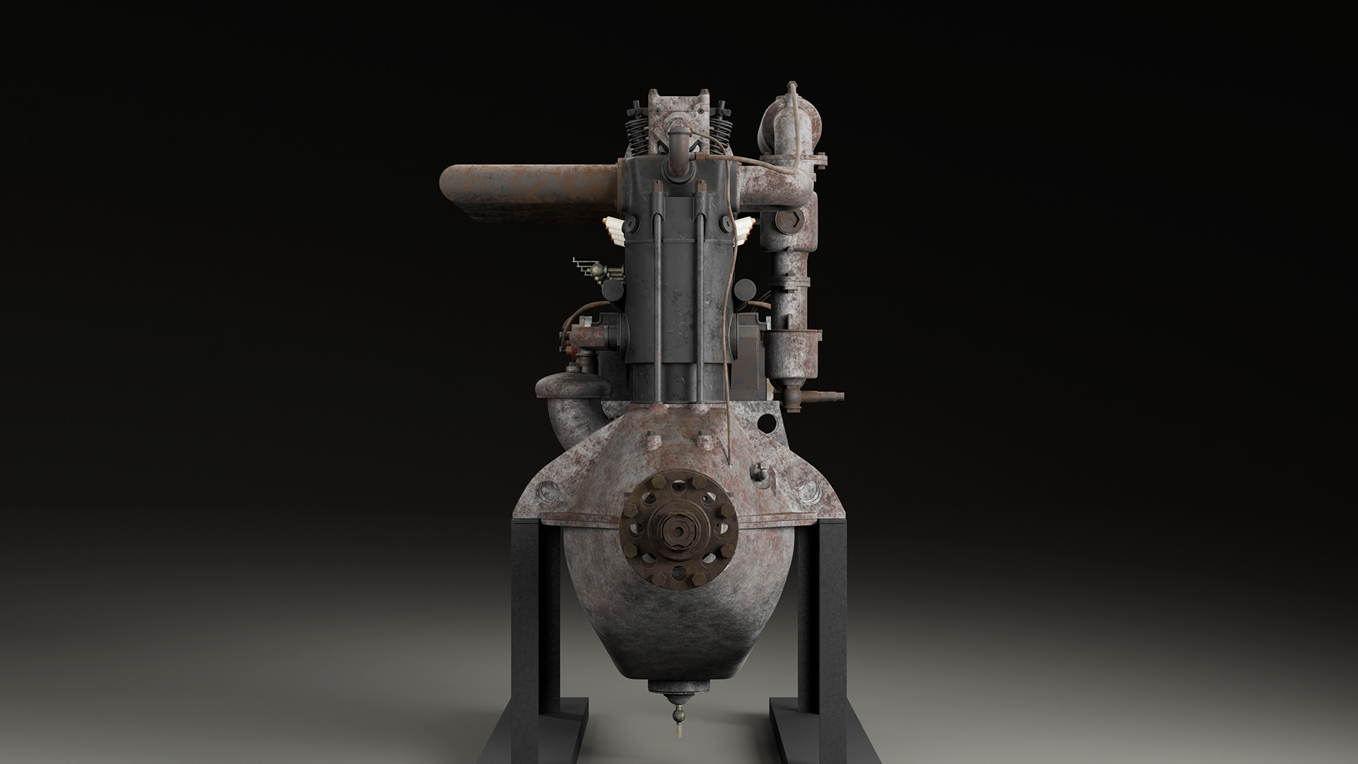 Hall-Scott A7 engine 3D model_2