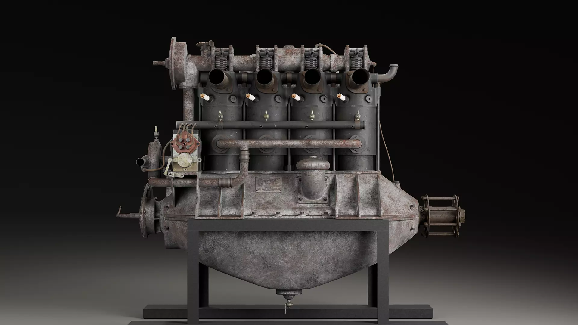 Hall-Scott A7 engine 3D model_0