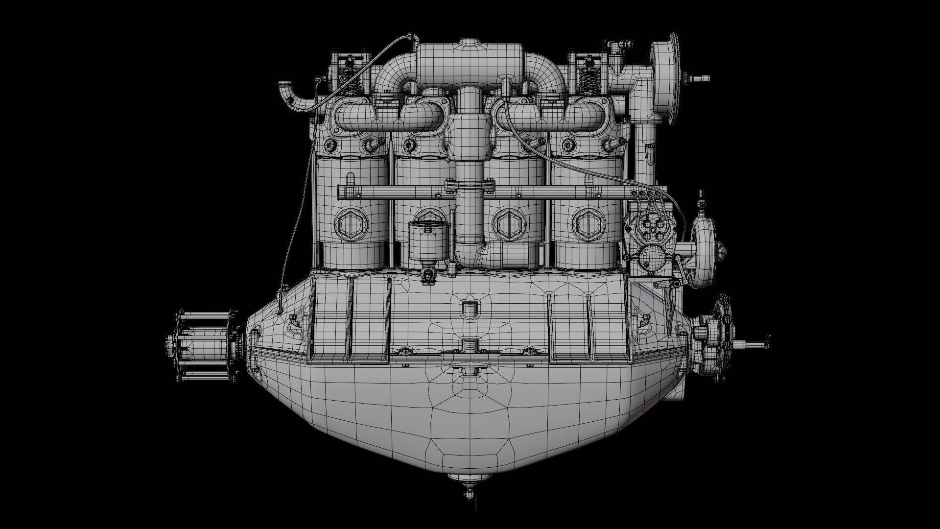 Hall-Scott A7 engine 3D model_11