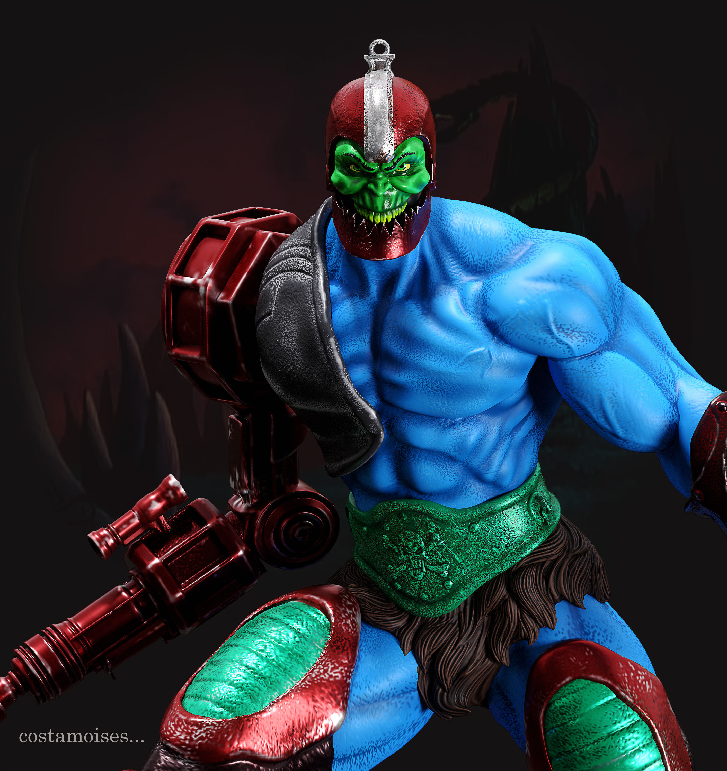 Mandibula Trap Jaw Mestres do Universo 3D print model_5