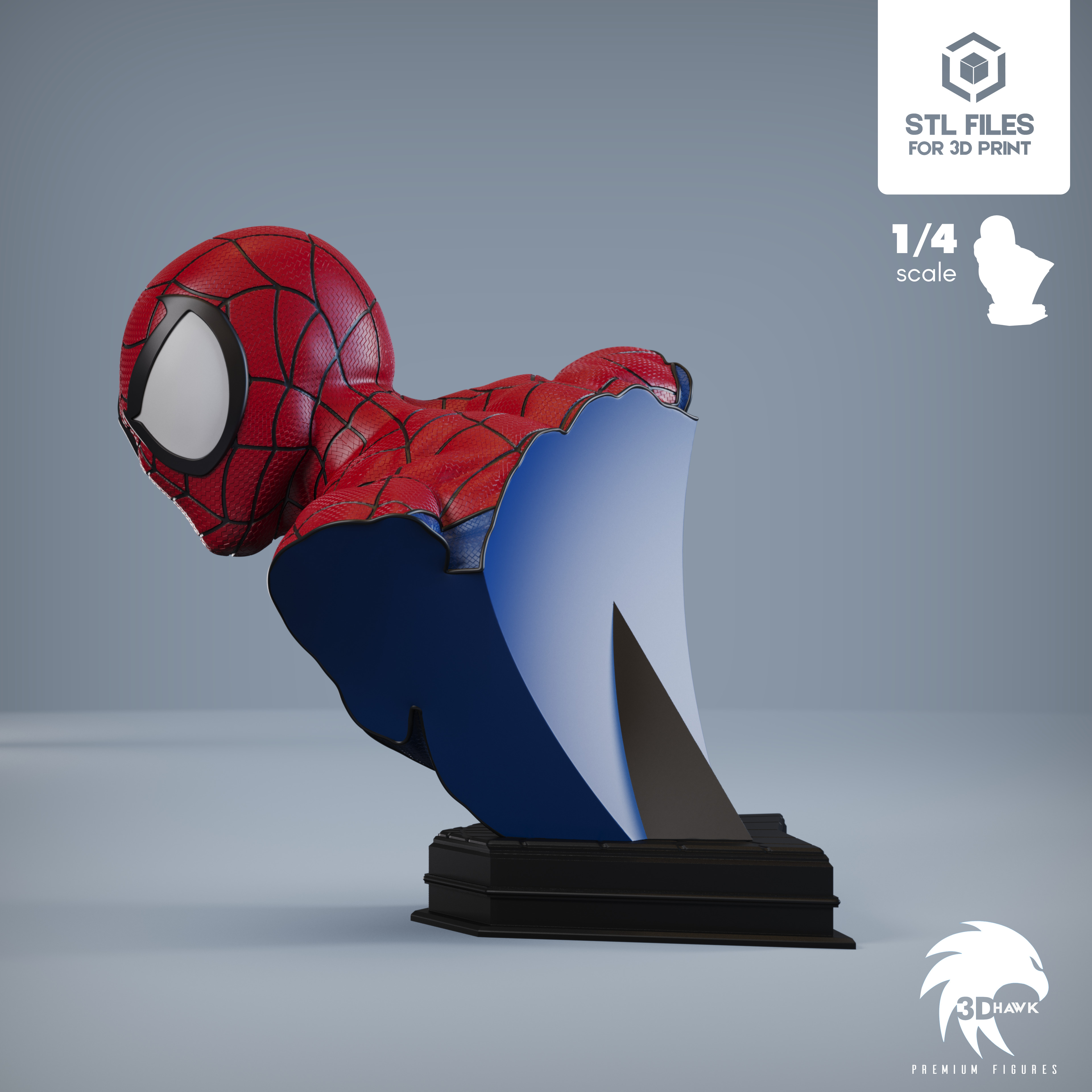 Spider-Man - Original suit - Premium Bust Line 3D print model_4