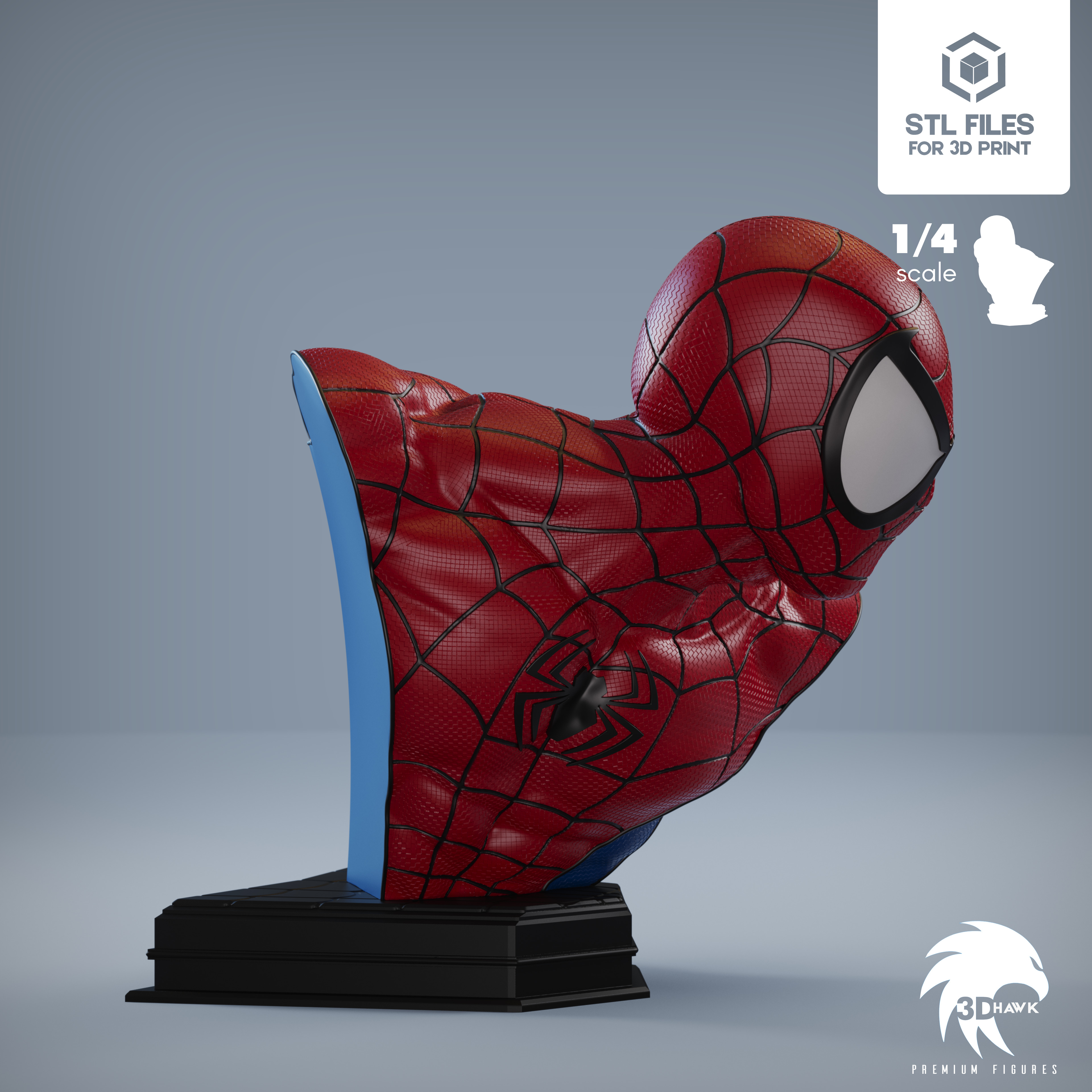 Spider-Man - Original suit - Premium Bust Line 3D print model_2