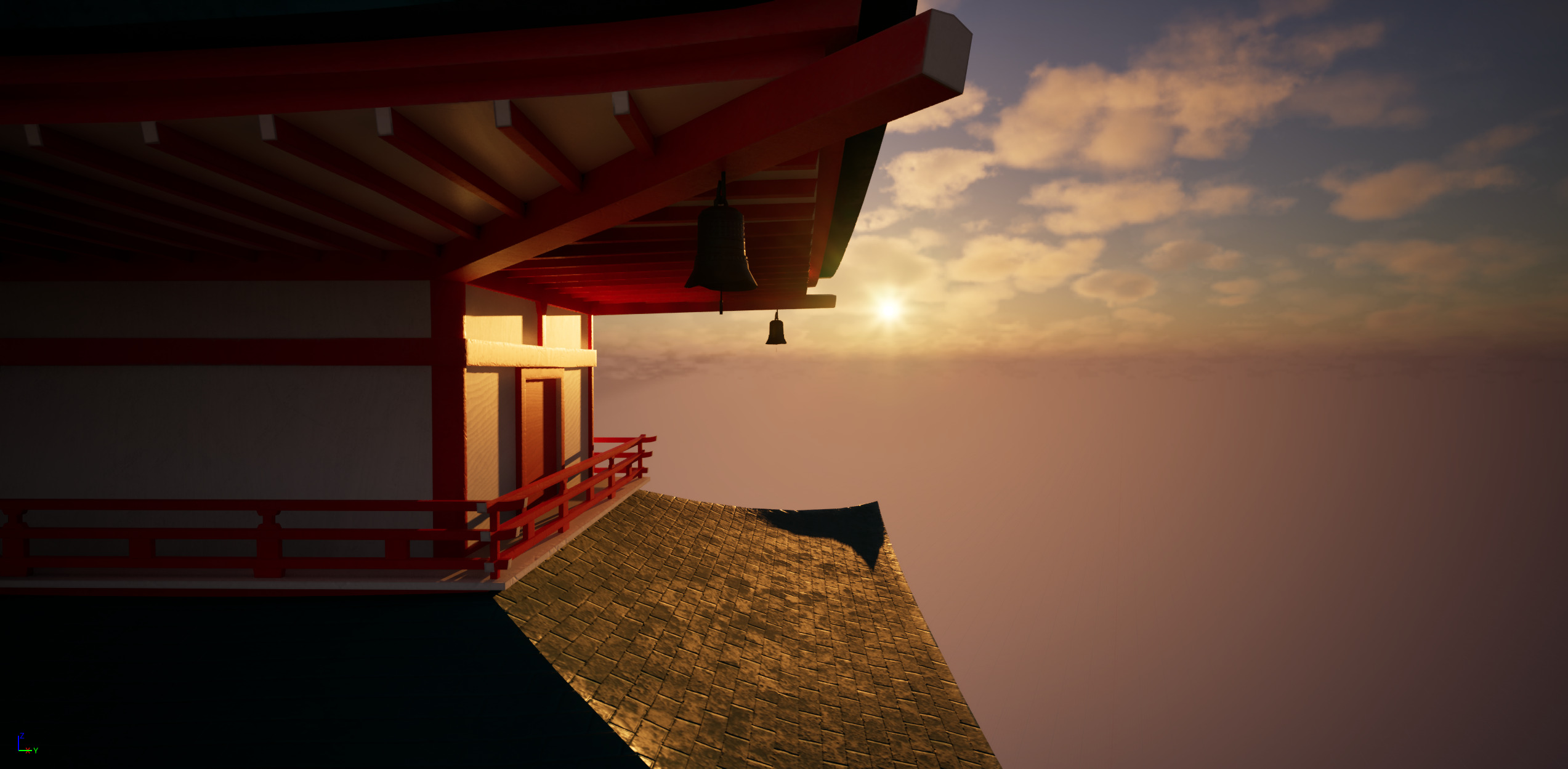 Japanese pagoda temple Low-poly 3D model_8