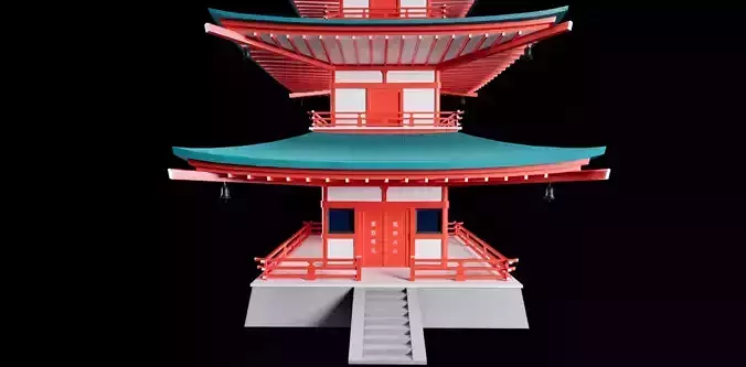 Japanese pagoda temple