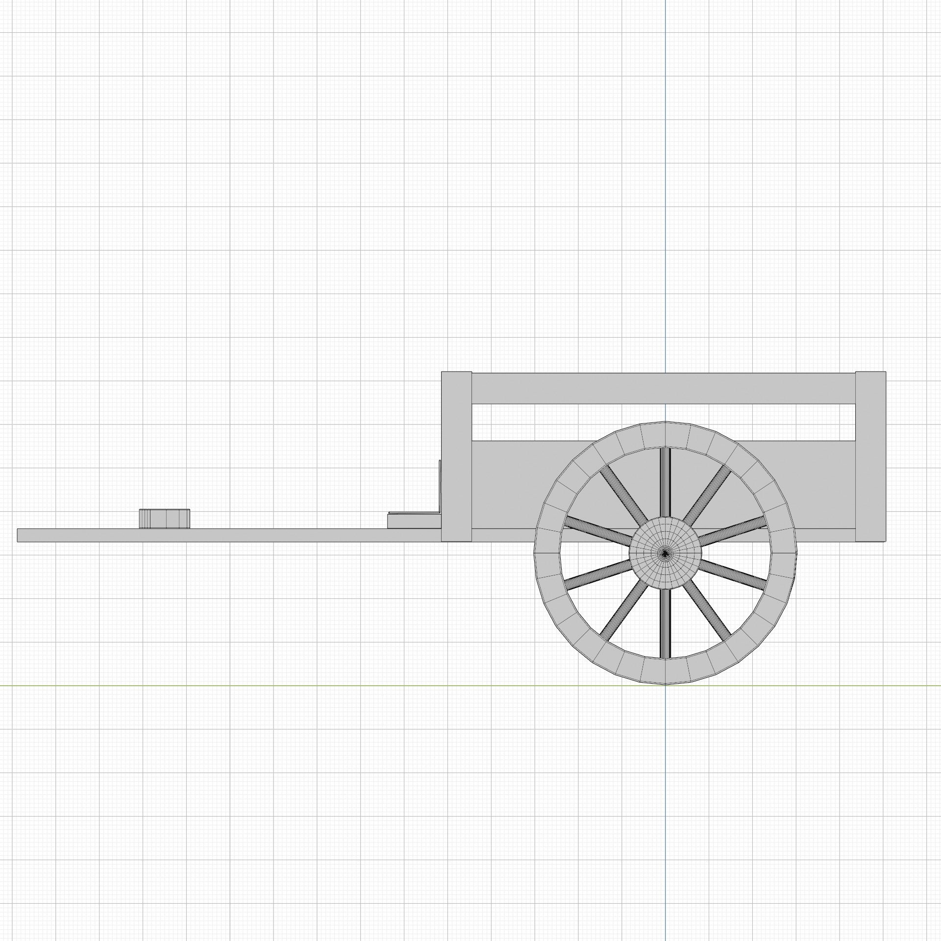 Garden Cart Low-poly 3D model_9