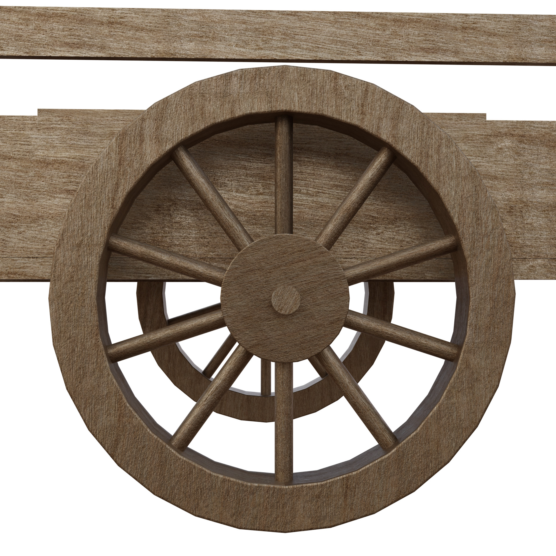 Garden Cart Low-poly 3D model_1