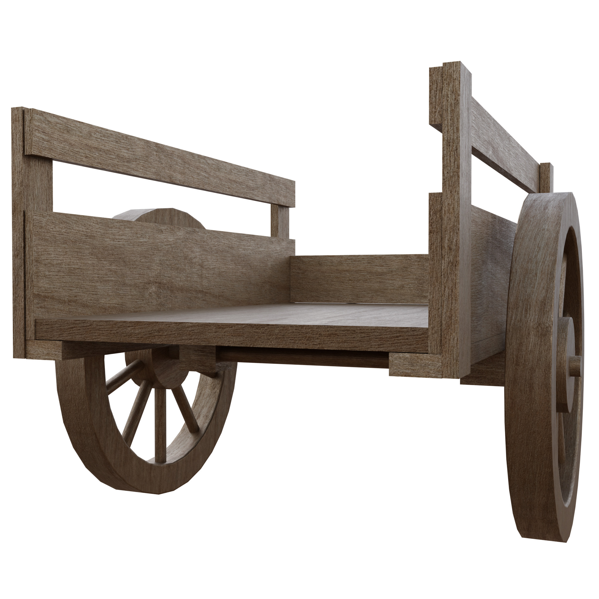 Garden Cart Low-poly 3D model_3