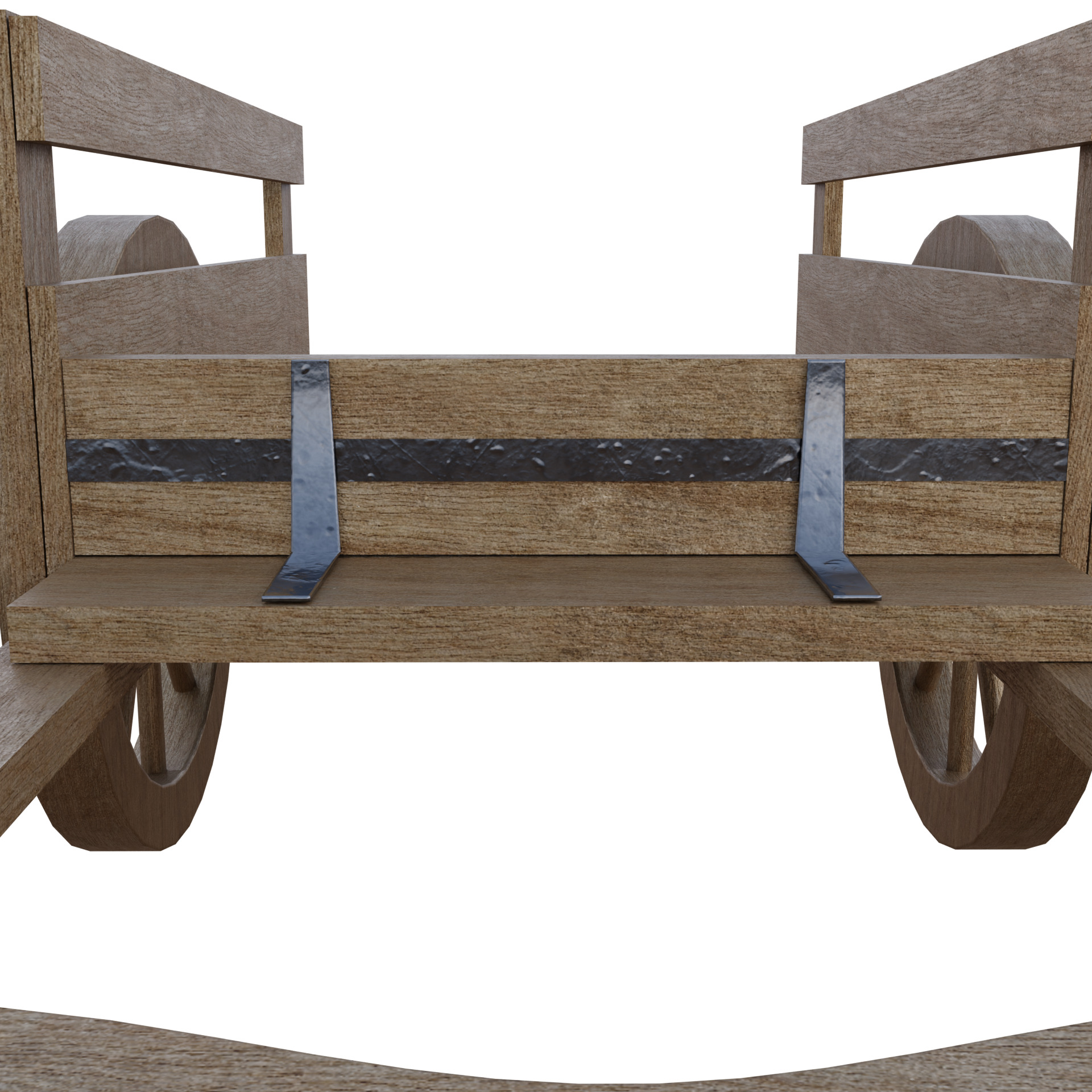 Garden Cart Low-poly 3D model_2