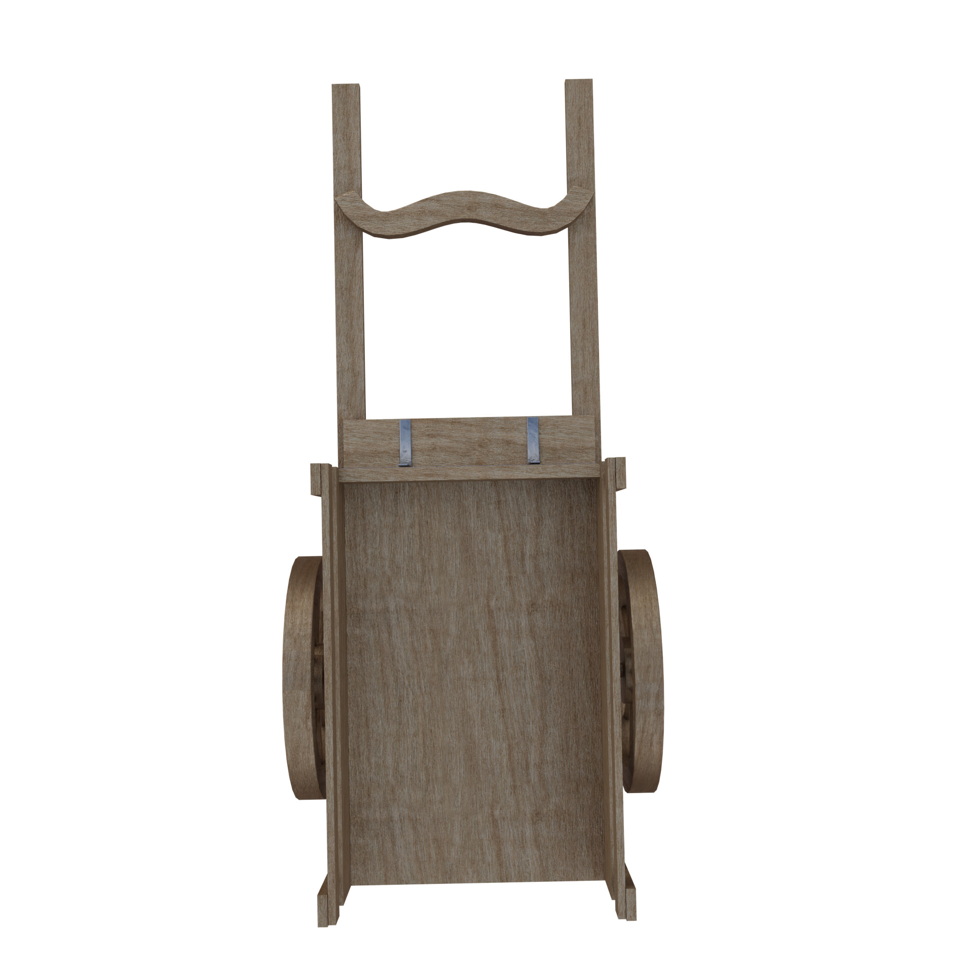 Garden Cart Low-poly 3D model_5