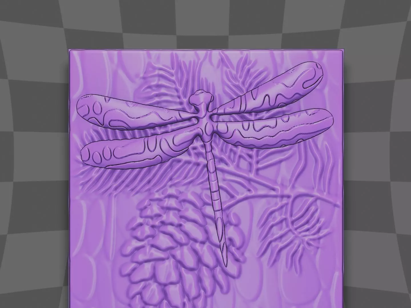 The dragonfly in the pine tree 3D print model_0