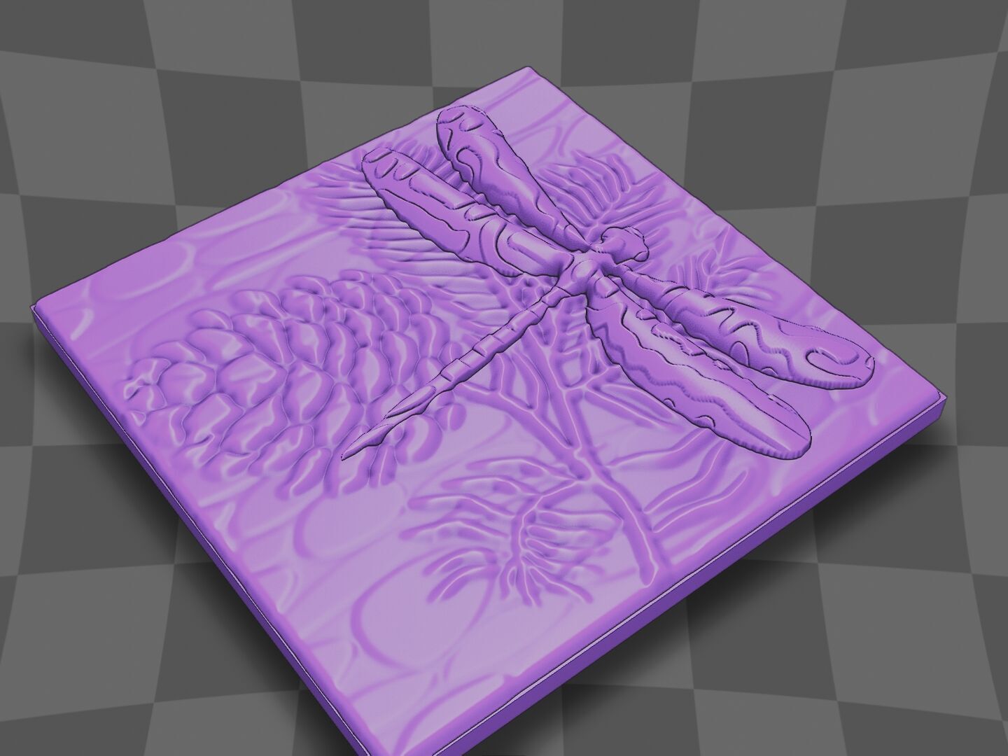 The dragonfly in the pine tree 3D print model_4