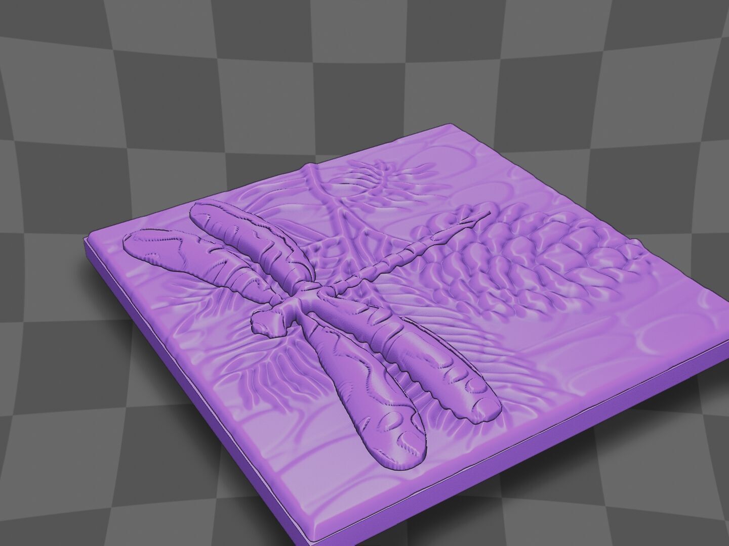 The dragonfly in the pine tree 3D print model_6