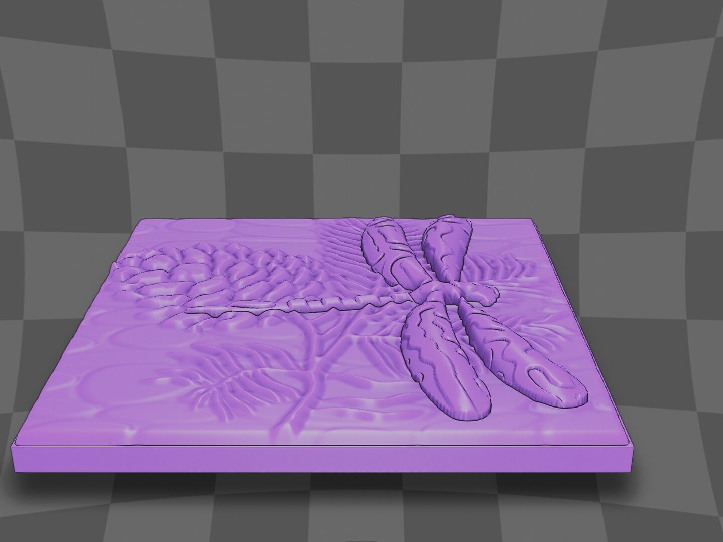 The dragonfly in the pine tree 3D print model_5