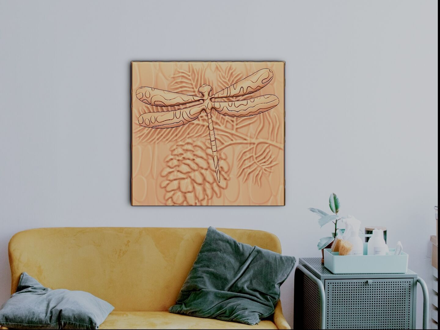 The dragonfly in the pine tree 3D print model_2