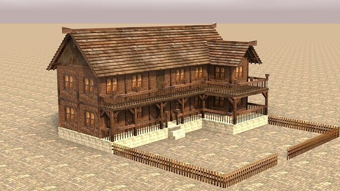 Versatile Low Poly Medieval House Assets for Town Building Low-poly 3D model 7