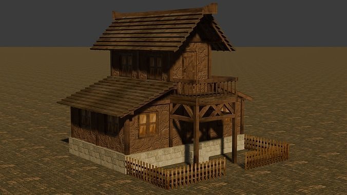 Versatile Low Poly Medieval House Assets for Town Building Low-poly 3D model 2