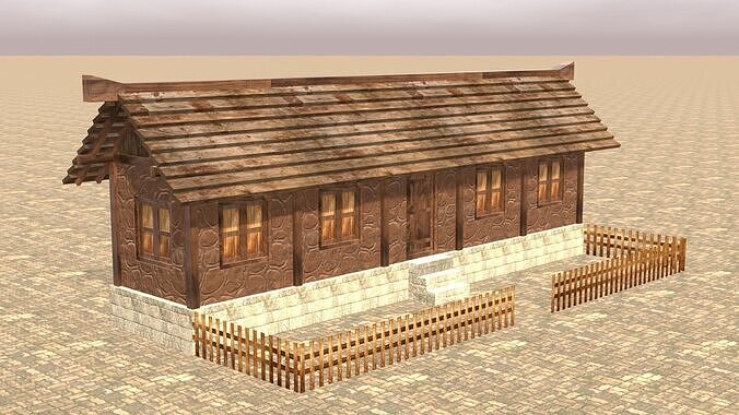 Versatile Low Poly Medieval House Assets for Town Building Low-poly 3D model 4