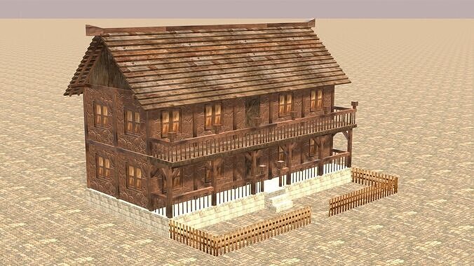 Versatile Low Poly Medieval House Assets for Town Building Low-poly 3D model 6
