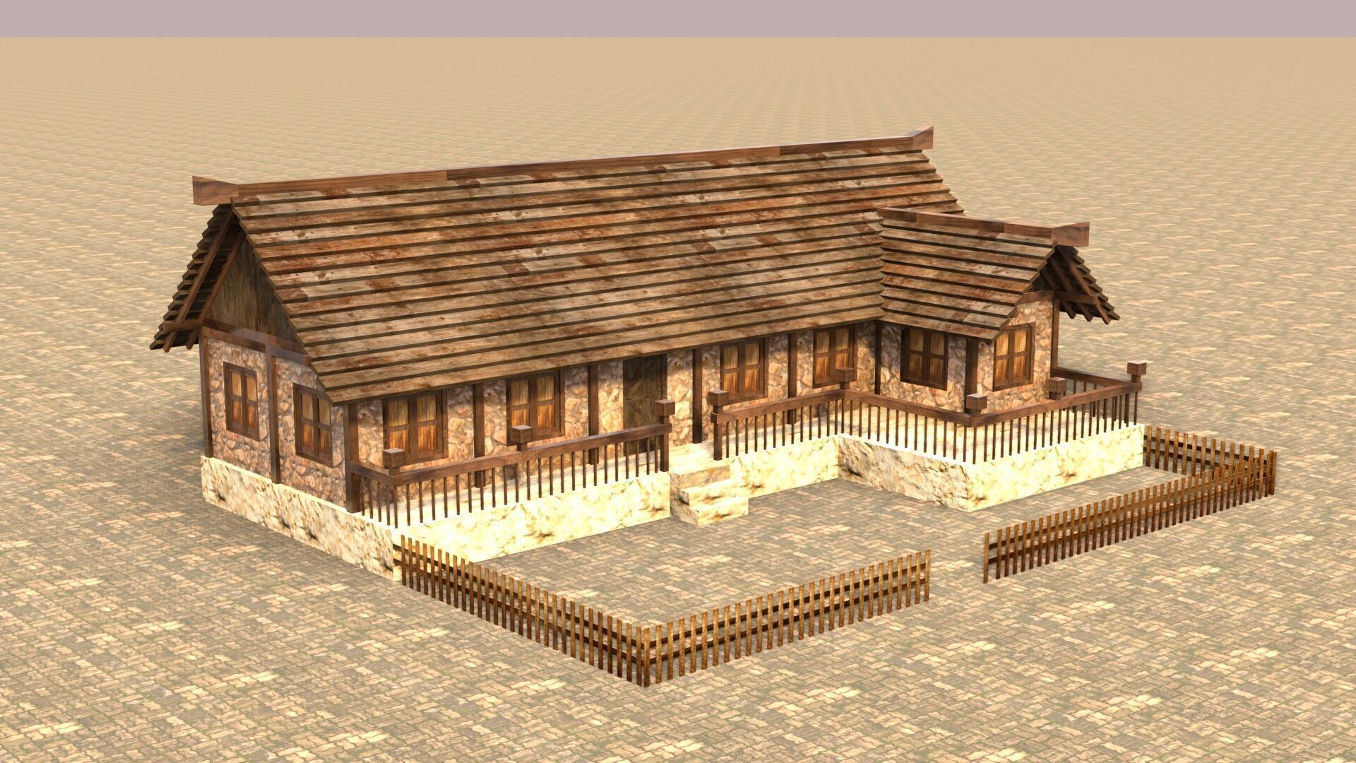 Stylized Low Poly Medieval House Collection for Fantasy Worlds Low-poly 3D model_7