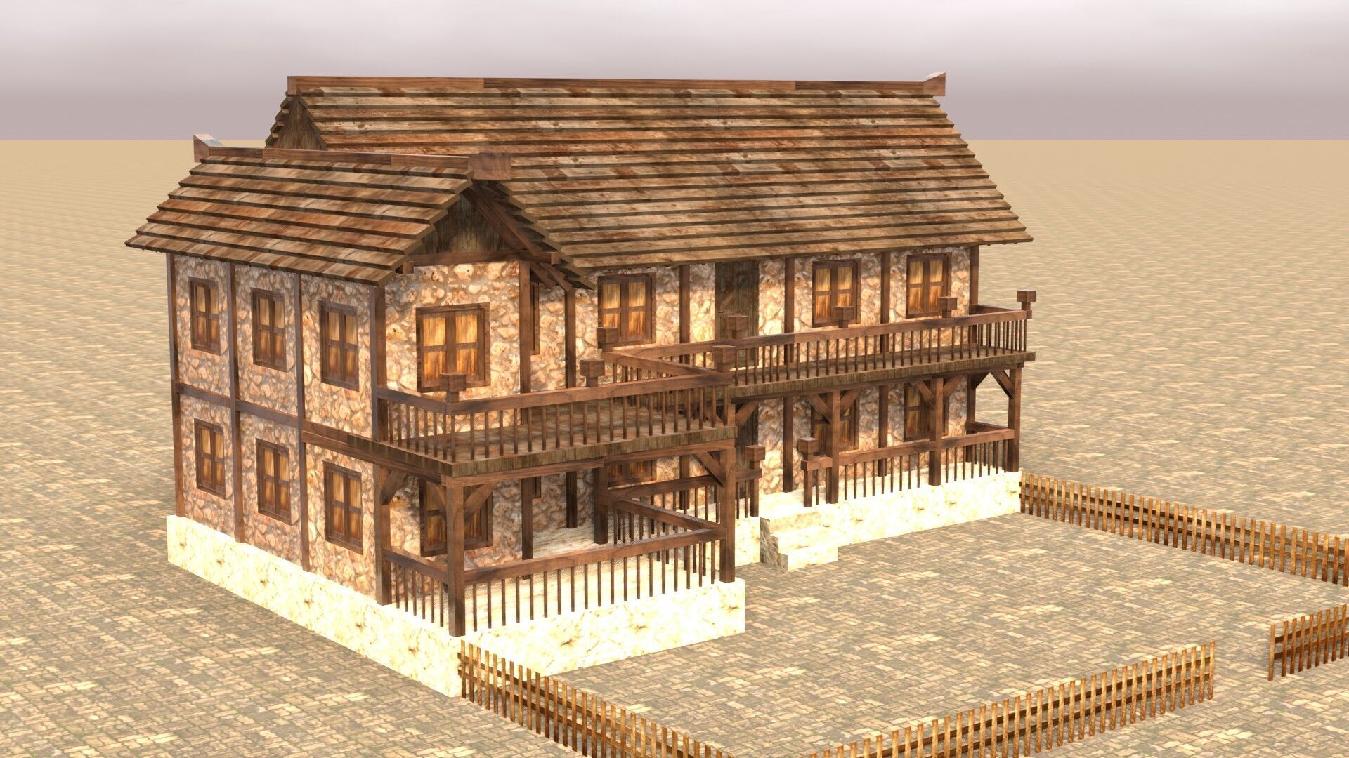 Stylized Low Poly Medieval House Collection for Fantasy Worlds Low-poly 3D model_13