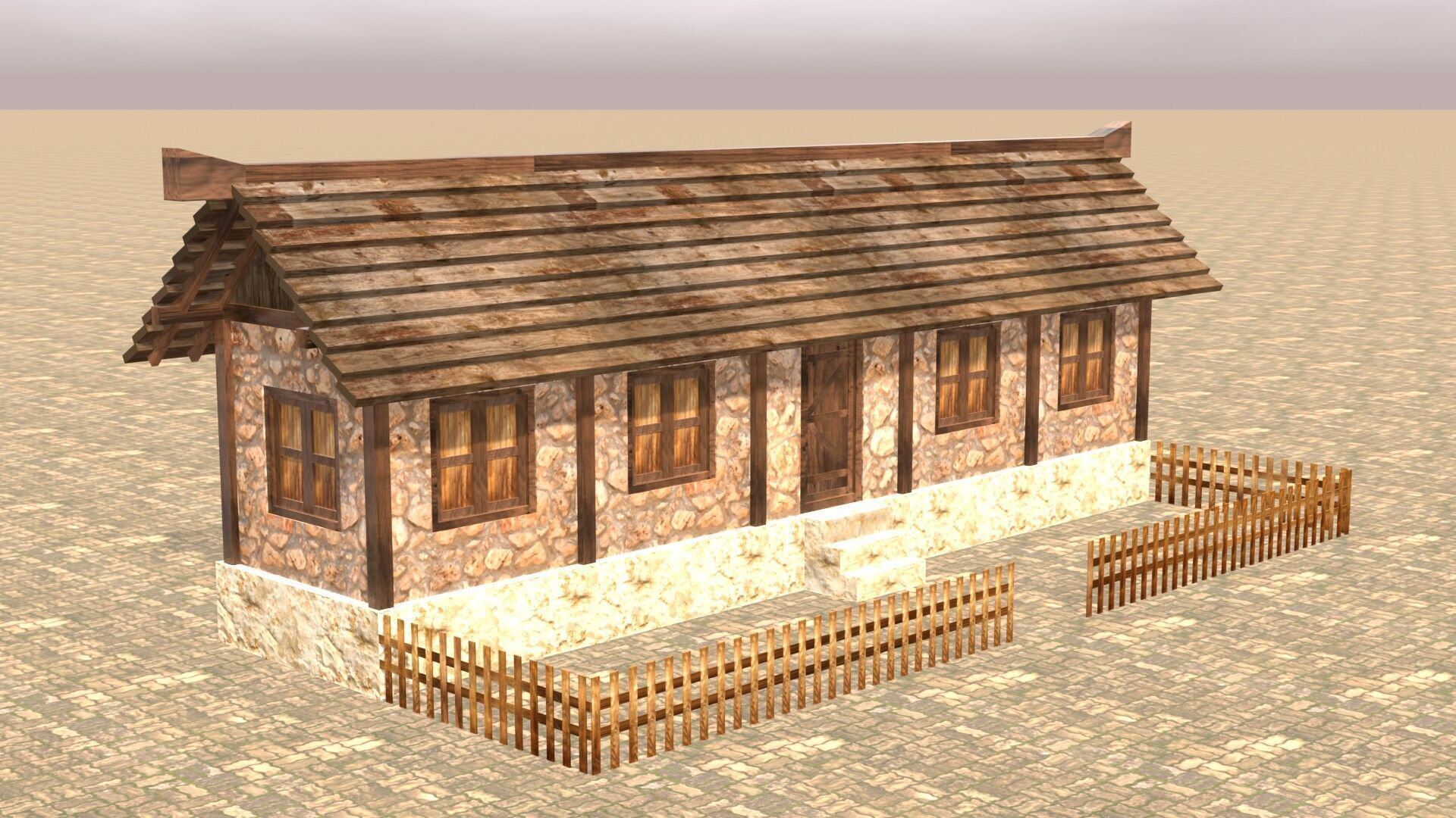 Stylized Low Poly Medieval House Collection for Fantasy Worlds Low-poly 3D model_3