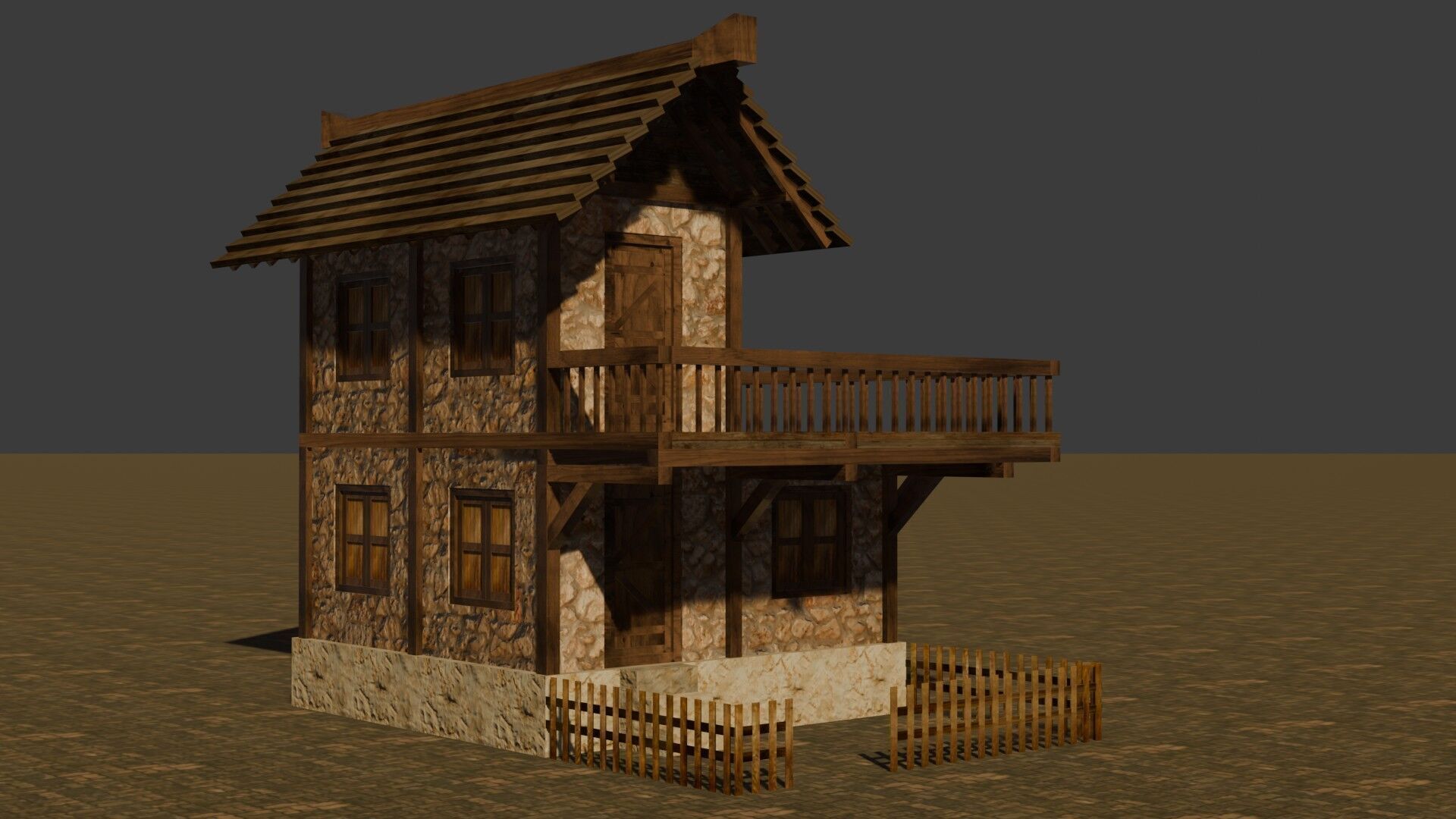 Stylized Low Poly Medieval House Collection for Fantasy Worlds Low-poly 3D model_19