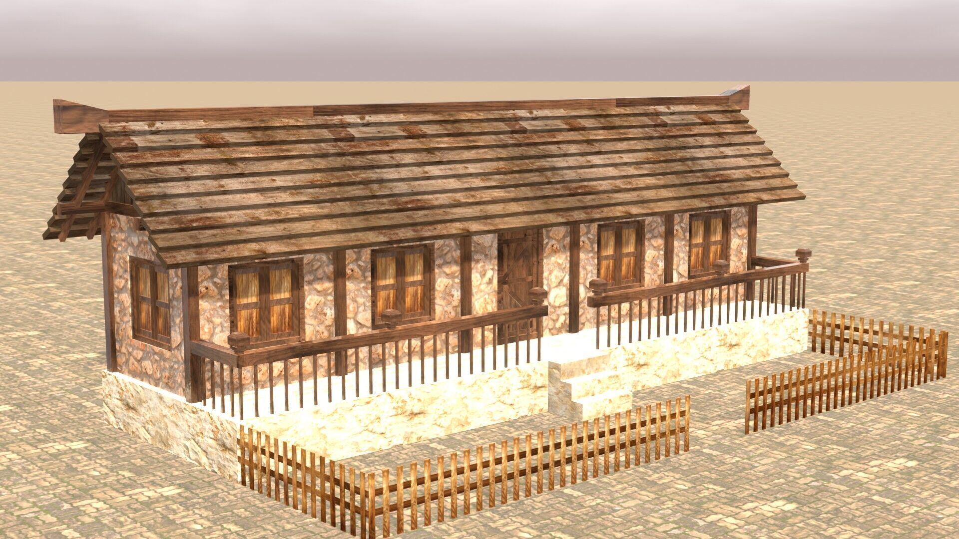 Stylized Low Poly Medieval House Collection for Fantasy Worlds Low-poly 3D model_4