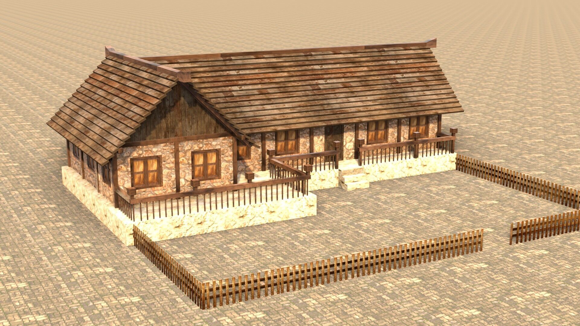 Stylized Low Poly Medieval House Collection for Fantasy Worlds Low-poly 3D model_11