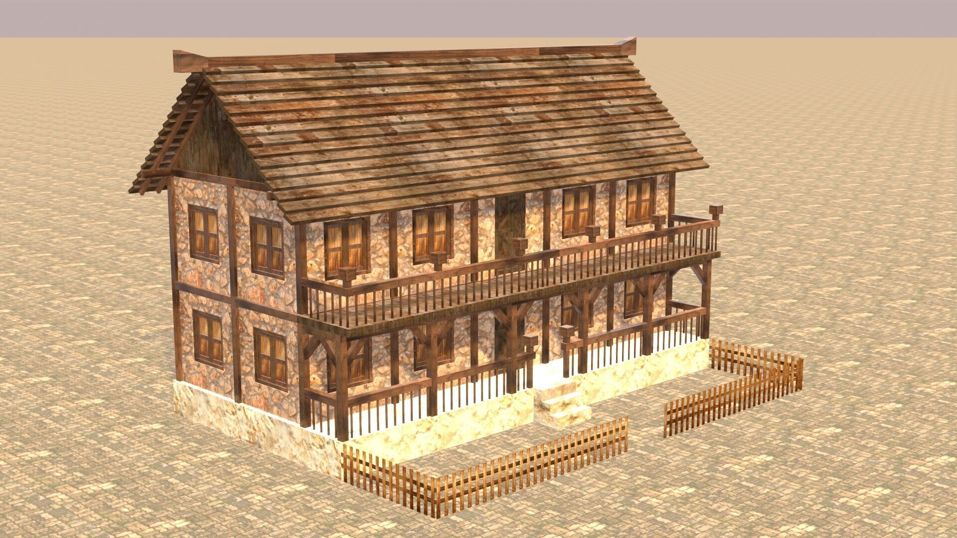 Stylized Low Poly Medieval House Collection for Fantasy Worlds Low-poly 3D model_5