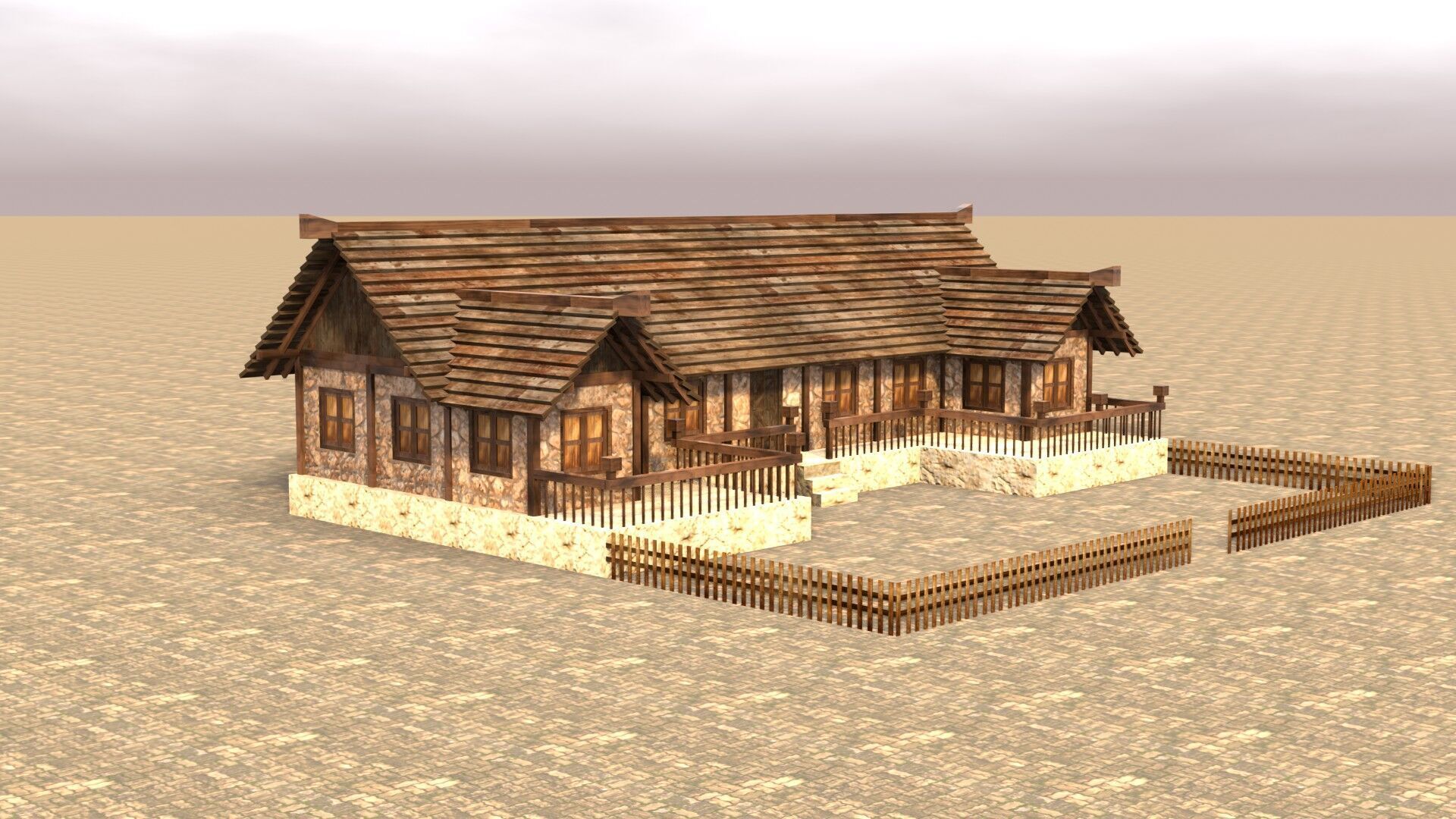 Stylized Low Poly Medieval House Collection for Fantasy Worlds Low-poly 3D model_9