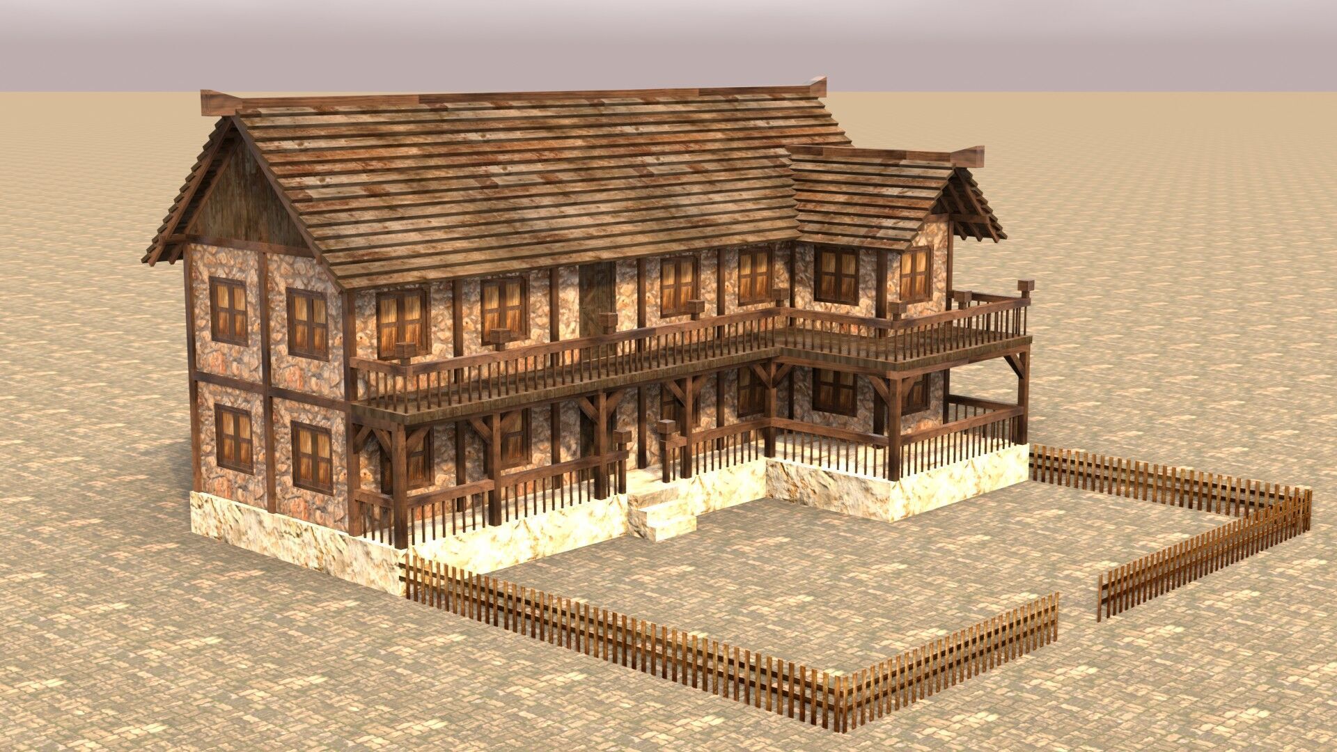 Stylized Low Poly Medieval House Collection for Fantasy Worlds Low-poly 3D model_6