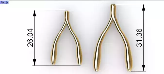 Wishbone Necklace Pendant Jewelry 3D print model