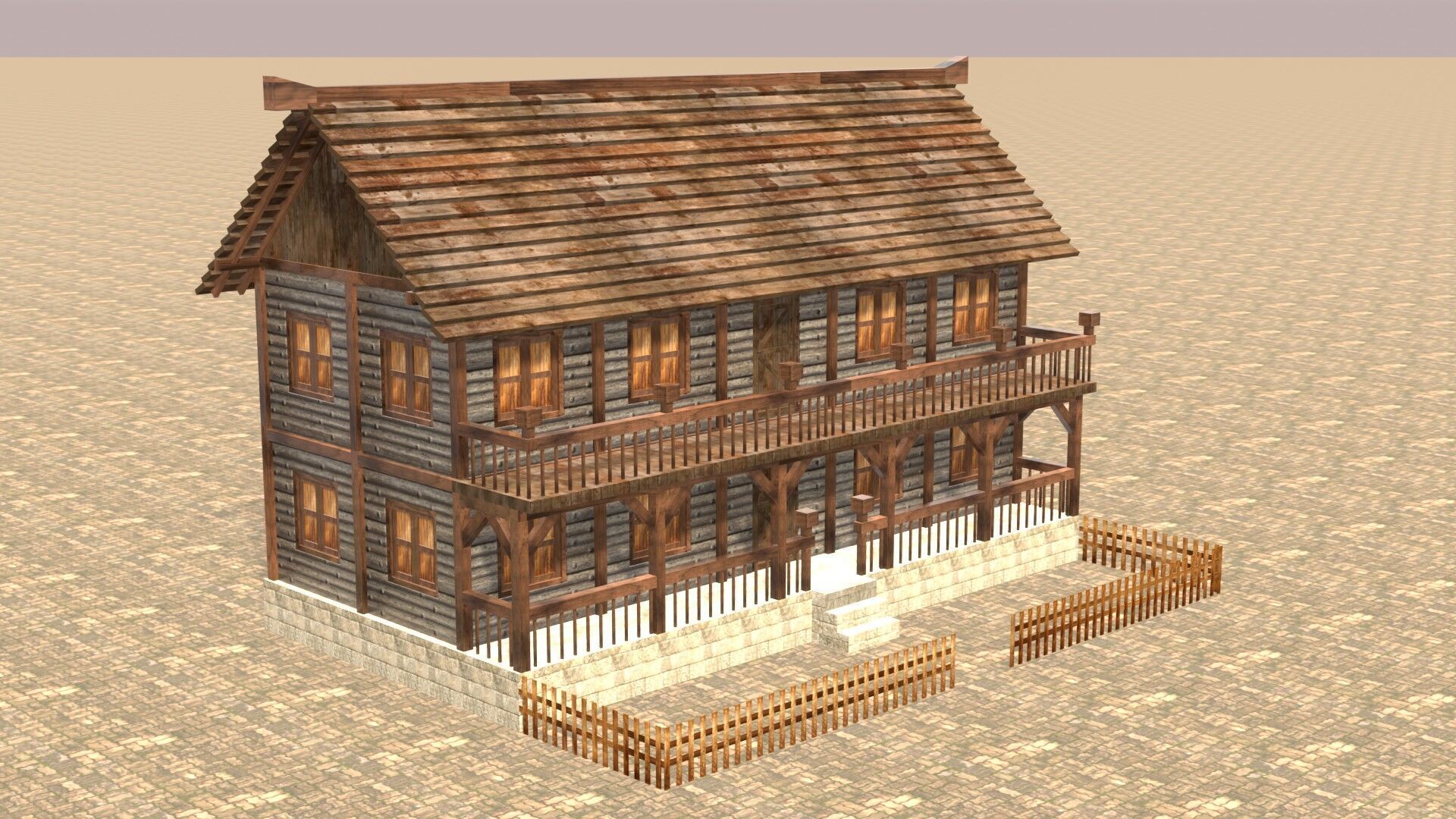 Low Poly Medieval Village House Pack for Game Developers Low-poly 3D model_7