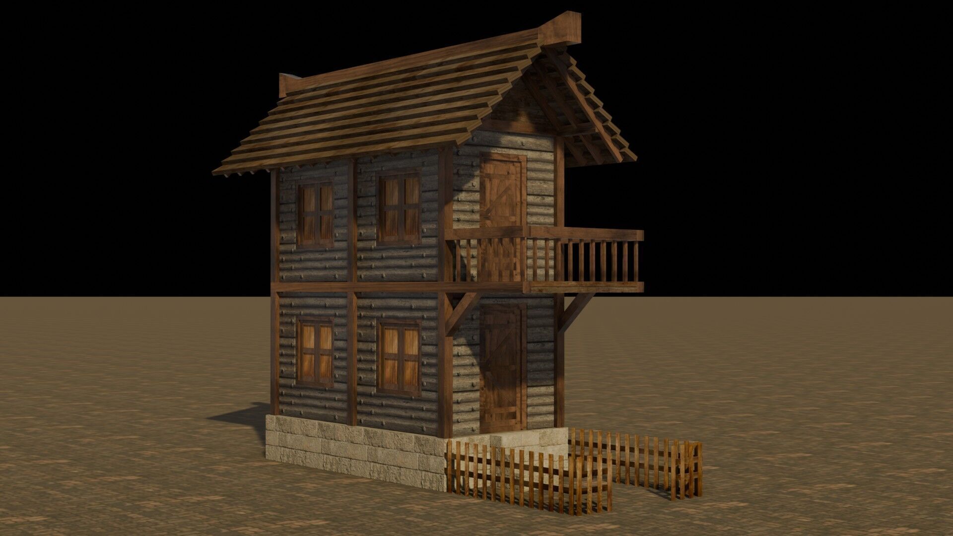 Low Poly Medieval Village House Pack for Game Developers Low-poly 3D model_17