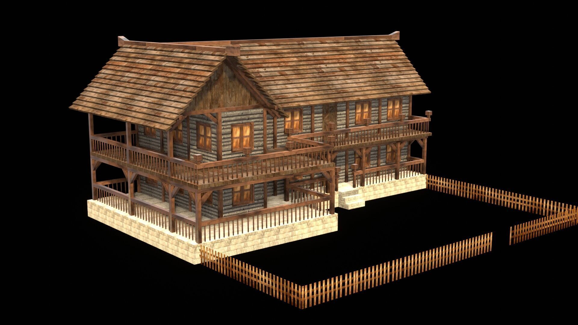 Low Poly Medieval Village House Pack for Game Developers Low-poly 3D model_15