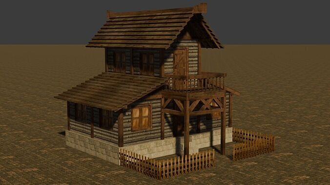 Low Poly Medieval Village House Pack for Game Developers Low-poly 3D model 3
