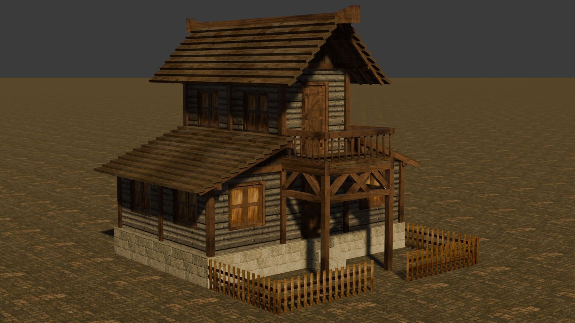 Low Poly Medieval Village House Pack for Game Developers Low-poly 3D model_2