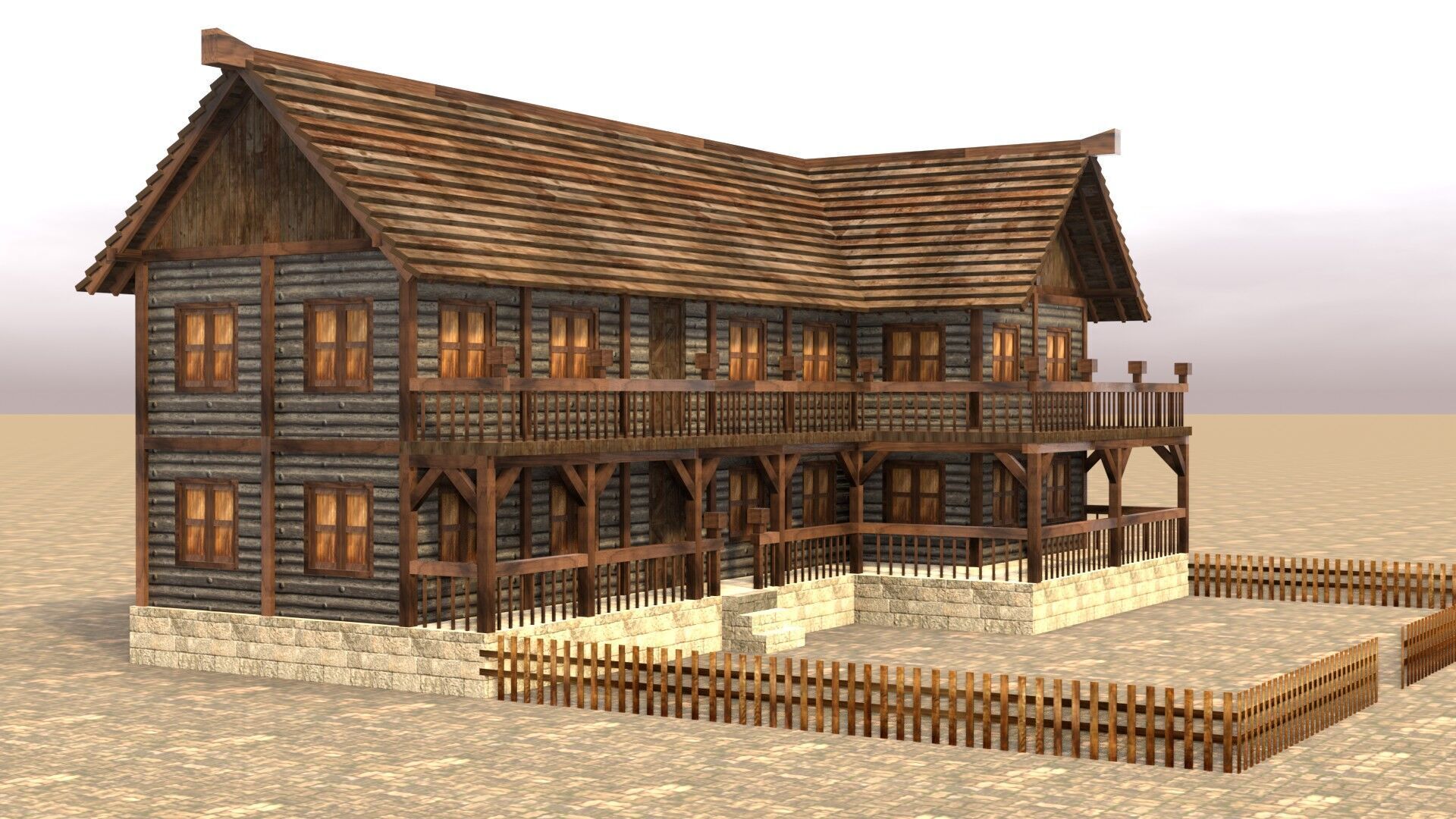 Low Poly Medieval Village House Pack for Game Developers Low-poly 3D model_11