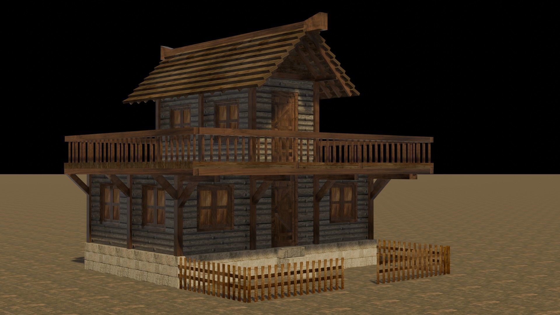 Low Poly Medieval Village House Pack for Game Developers Low-poly 3D model_1