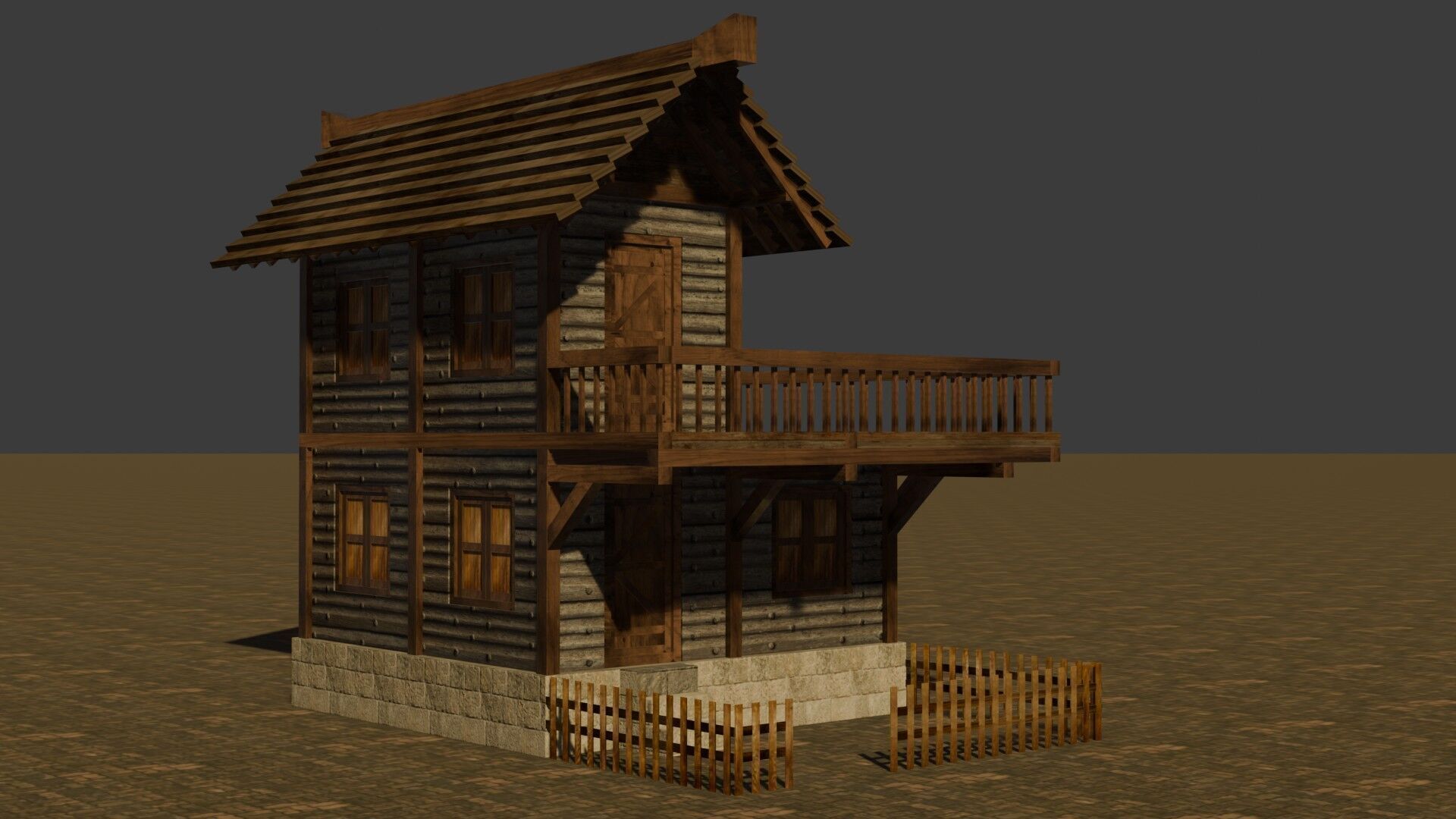 Low Poly Medieval Village House Pack for Game Developers Low-poly 3D model_20